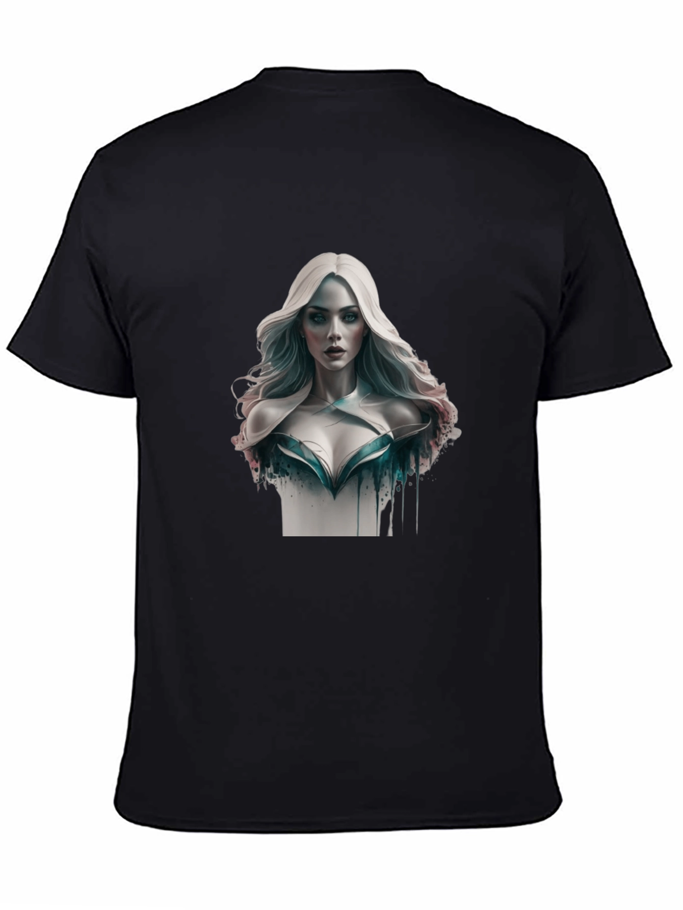 Artistic Woman Graphic Tee - Stylish Black T-Shirt