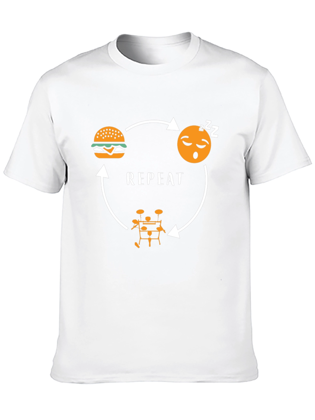 Eat Sleep Drums Repeat Black Graphic Tee