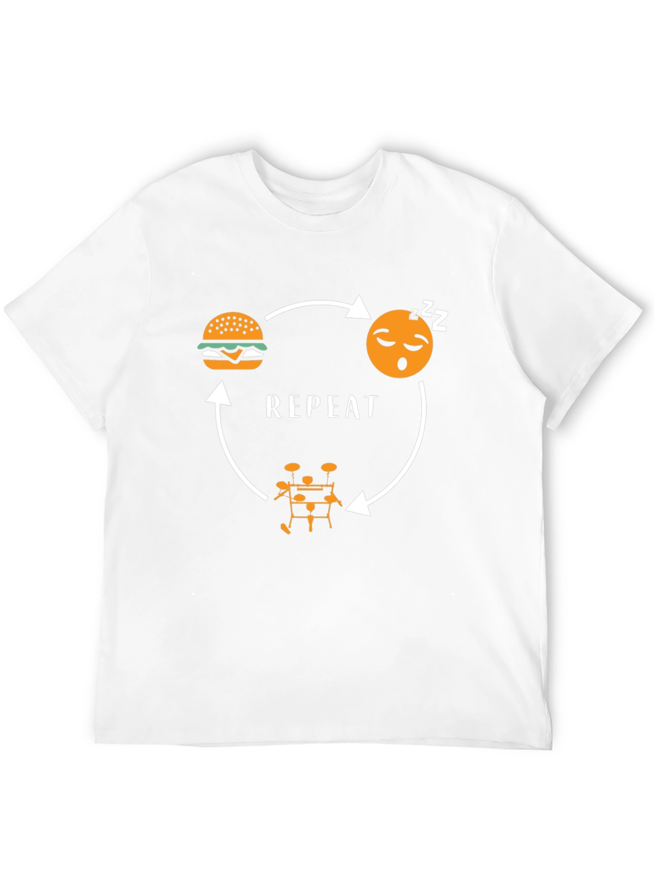 Eat Sleep Drums Repeat Black Graphic Tee