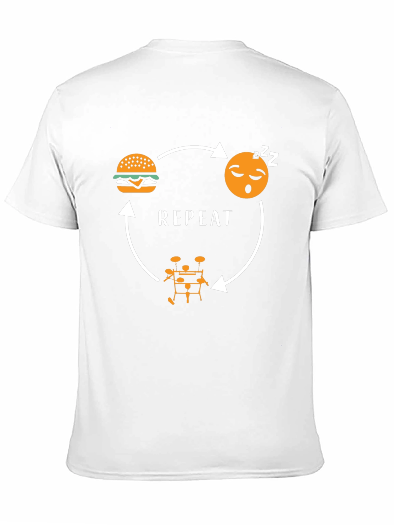 Eat Sleep Drums Repeat Black Graphic Tee