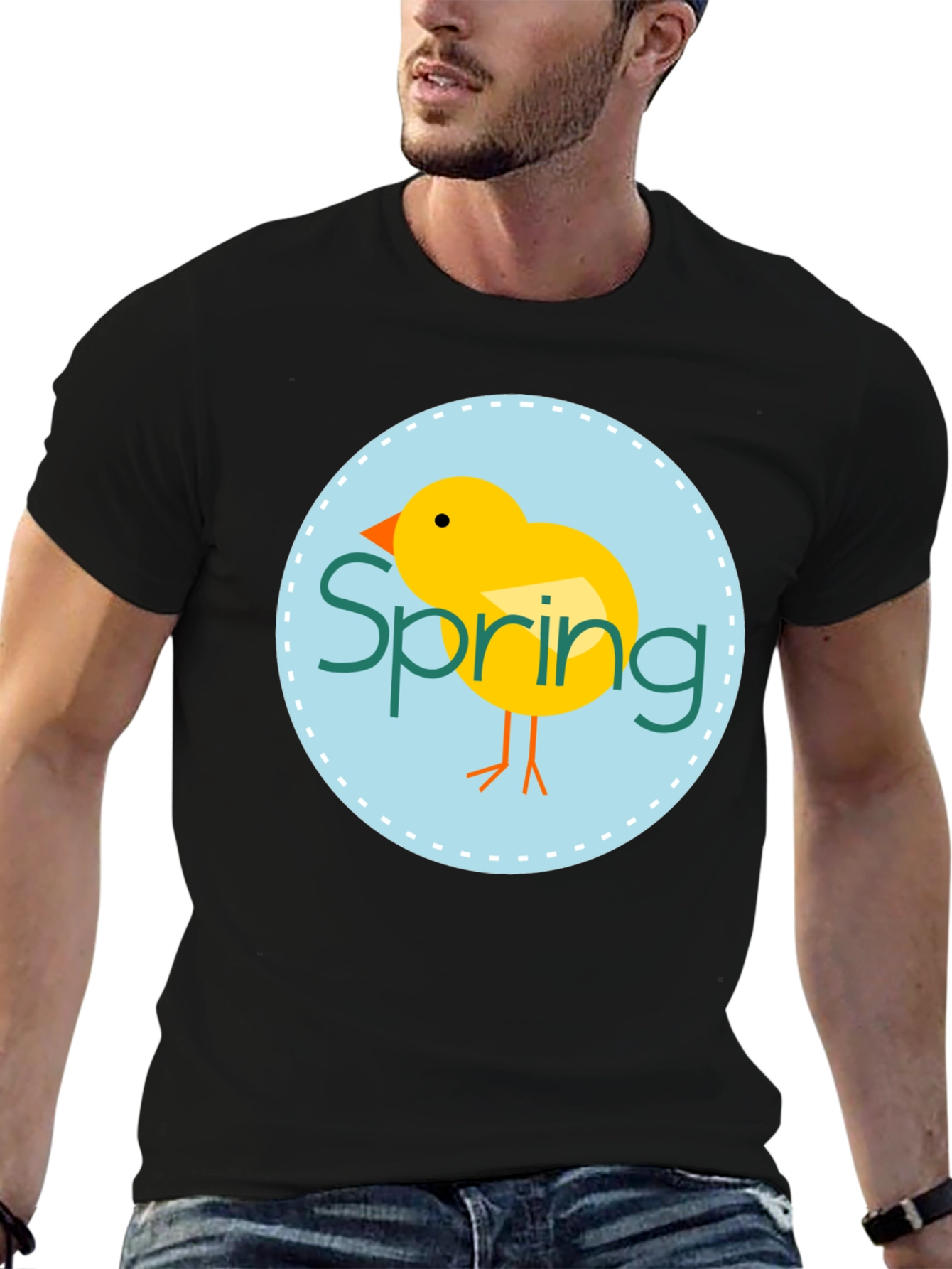 Spring Chick Graphic Tee - Unisex Black T-Shirt