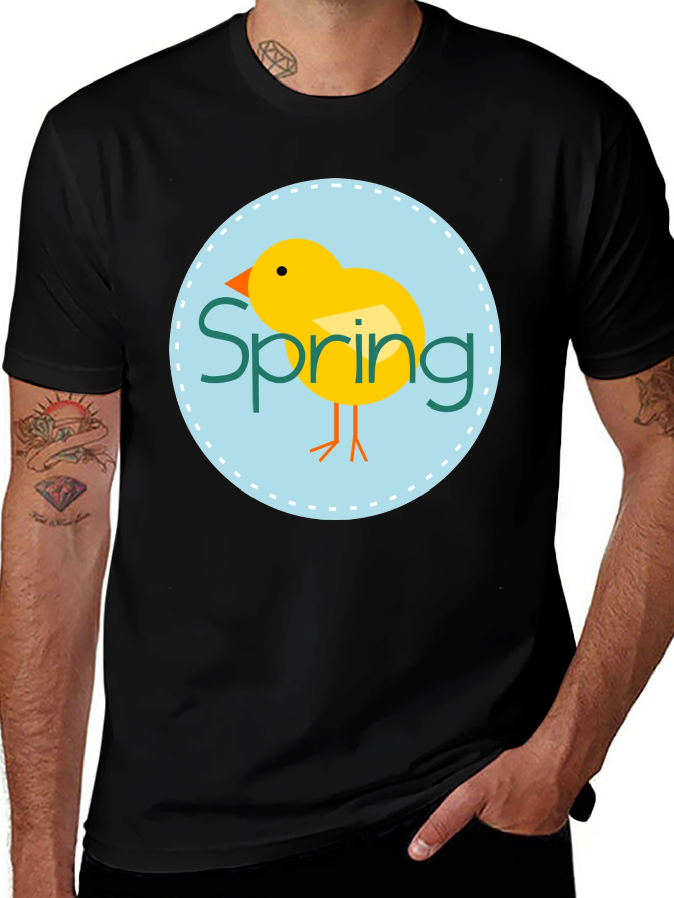 Spring Chick Graphic Tee - Unisex Black T-Shirt