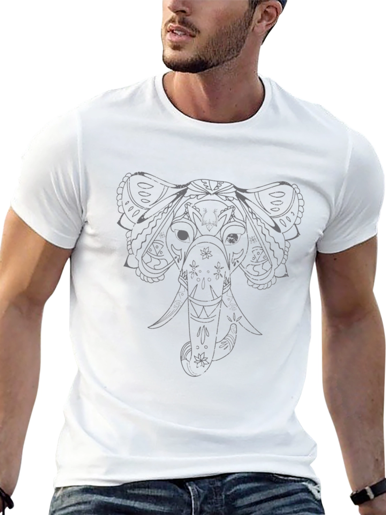 Elephant Graphic Tee - Black Cotton Blend