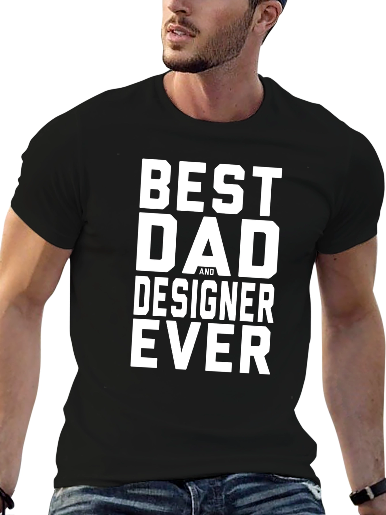 Best Dad and Designer Ever Black T-Shirt