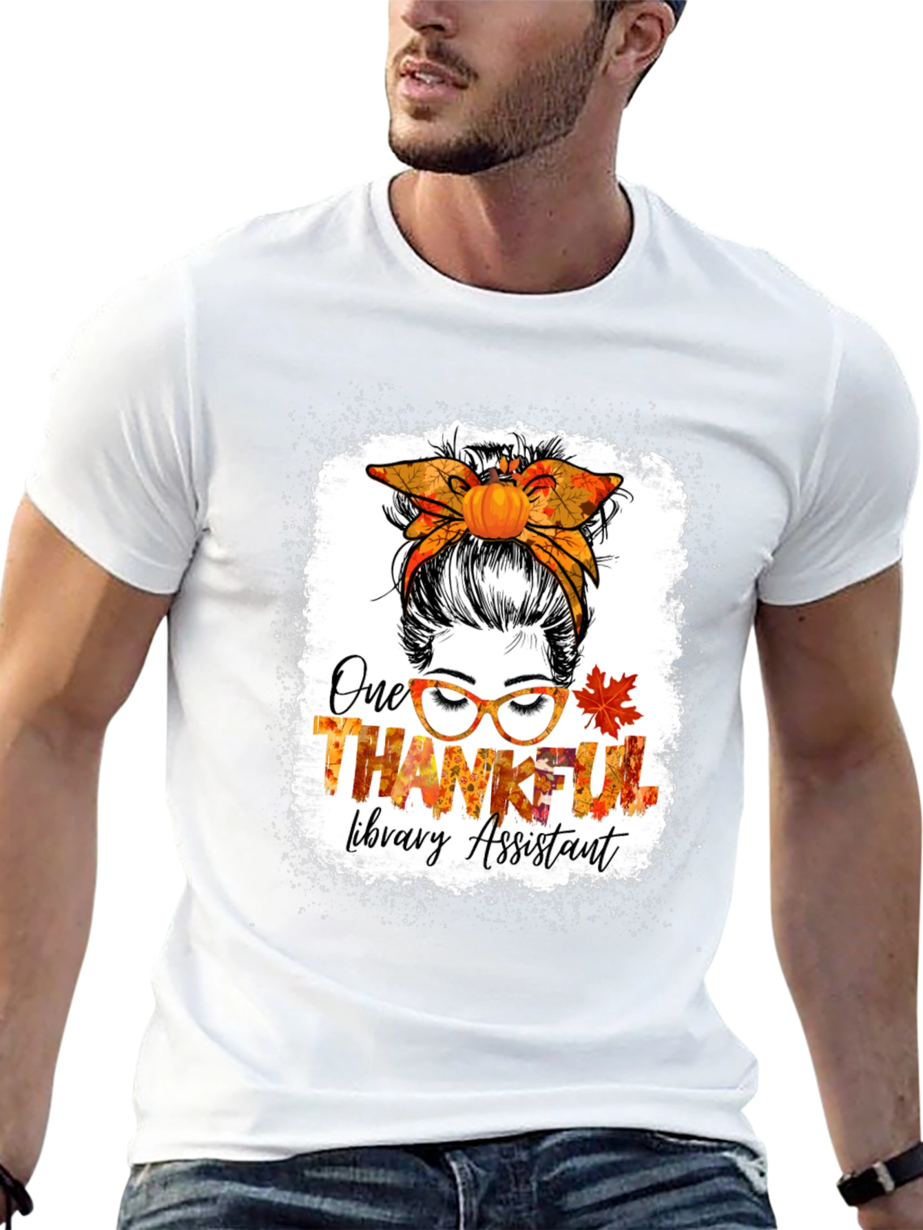Thankful Library Assistant Thanksgiving T-Shirt