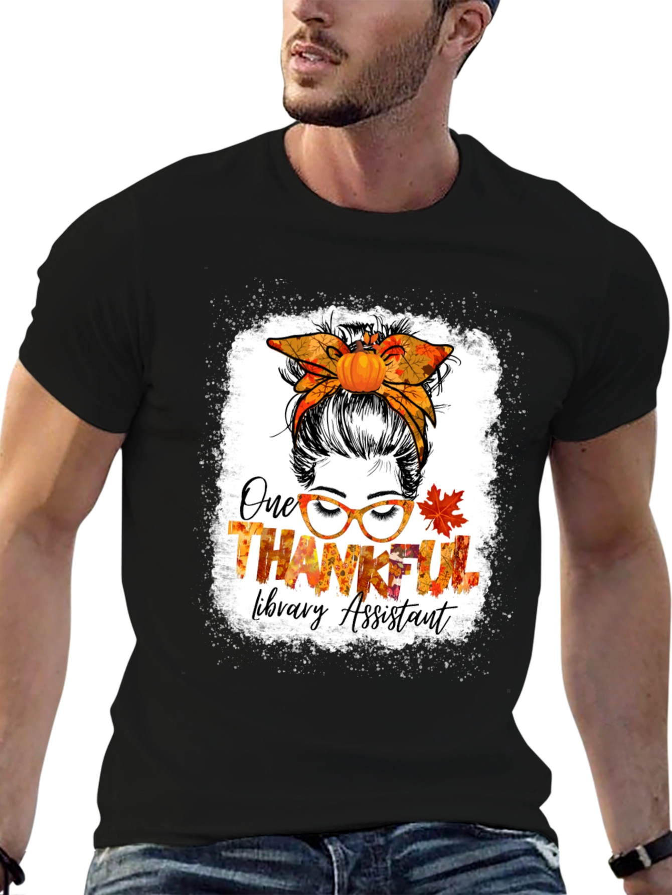 Thankful Library Assistant Thanksgiving T-Shirt