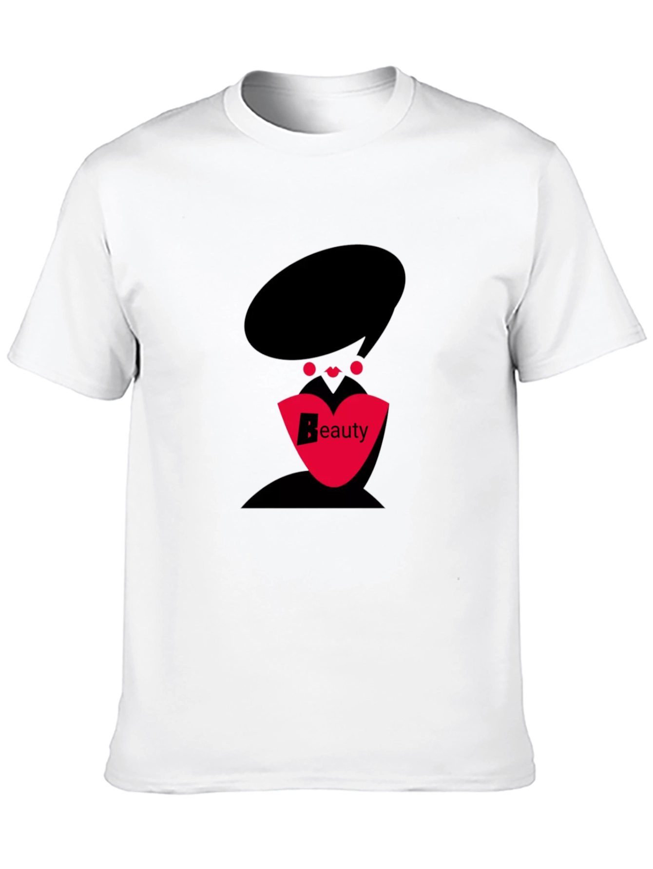 Stylish Black T-Shirt with Beauty Graphic Design