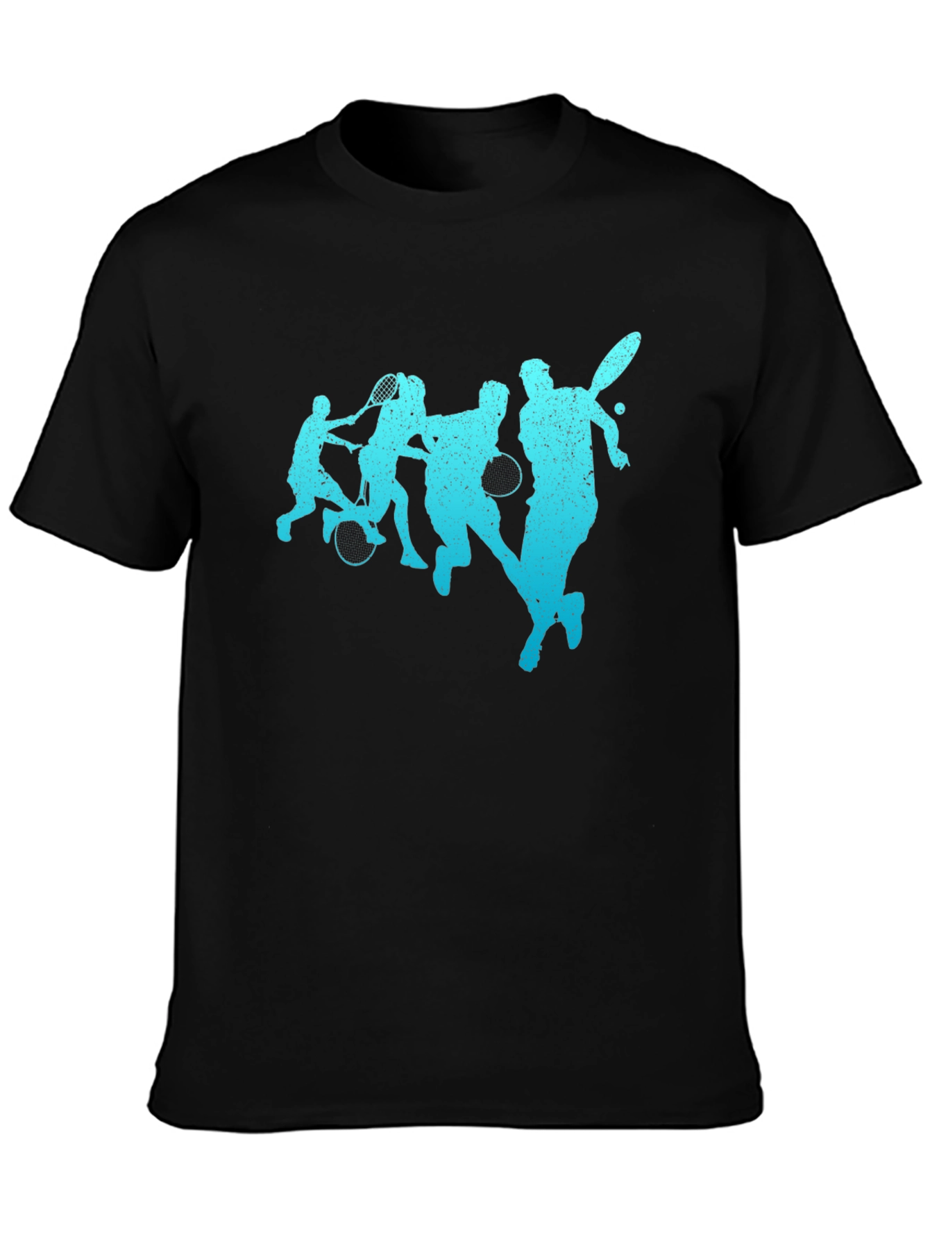 Mens Black Tennis Player Graphic T-Shirt