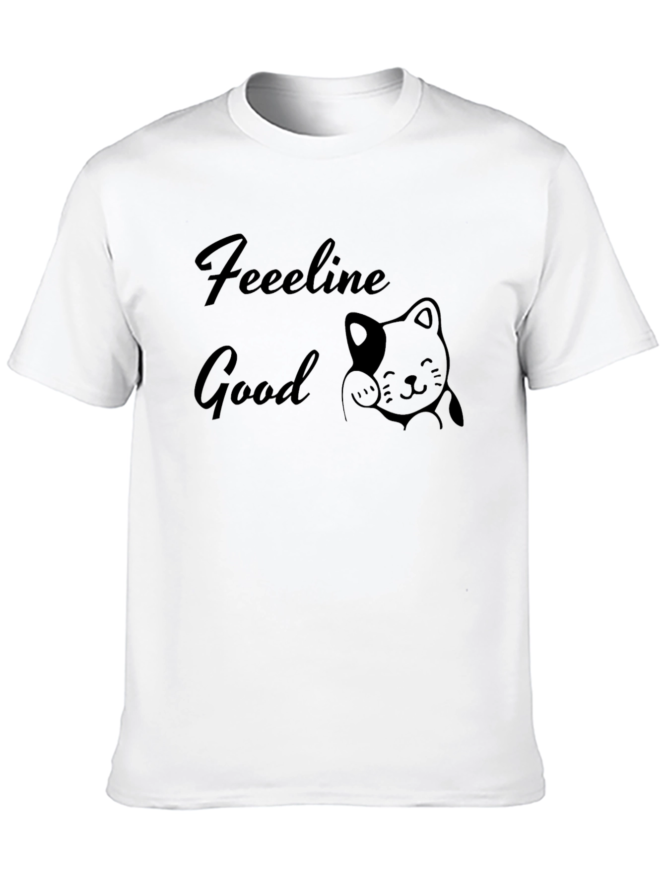 Feeline Good Black T-Shirt - Cat Lover Tee