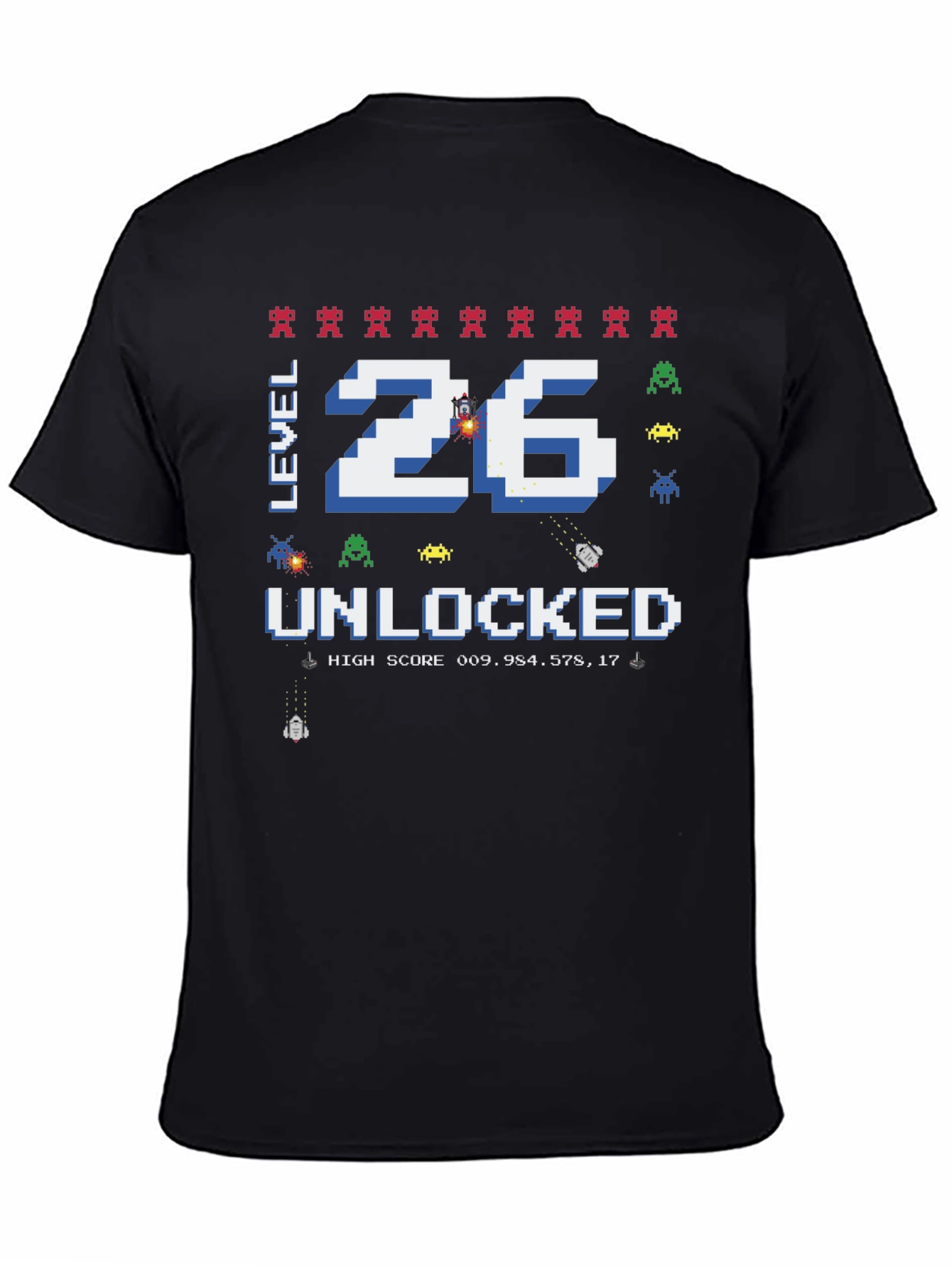 Level 26 Unlocked Gamer T-Shirt - Pixelated Design