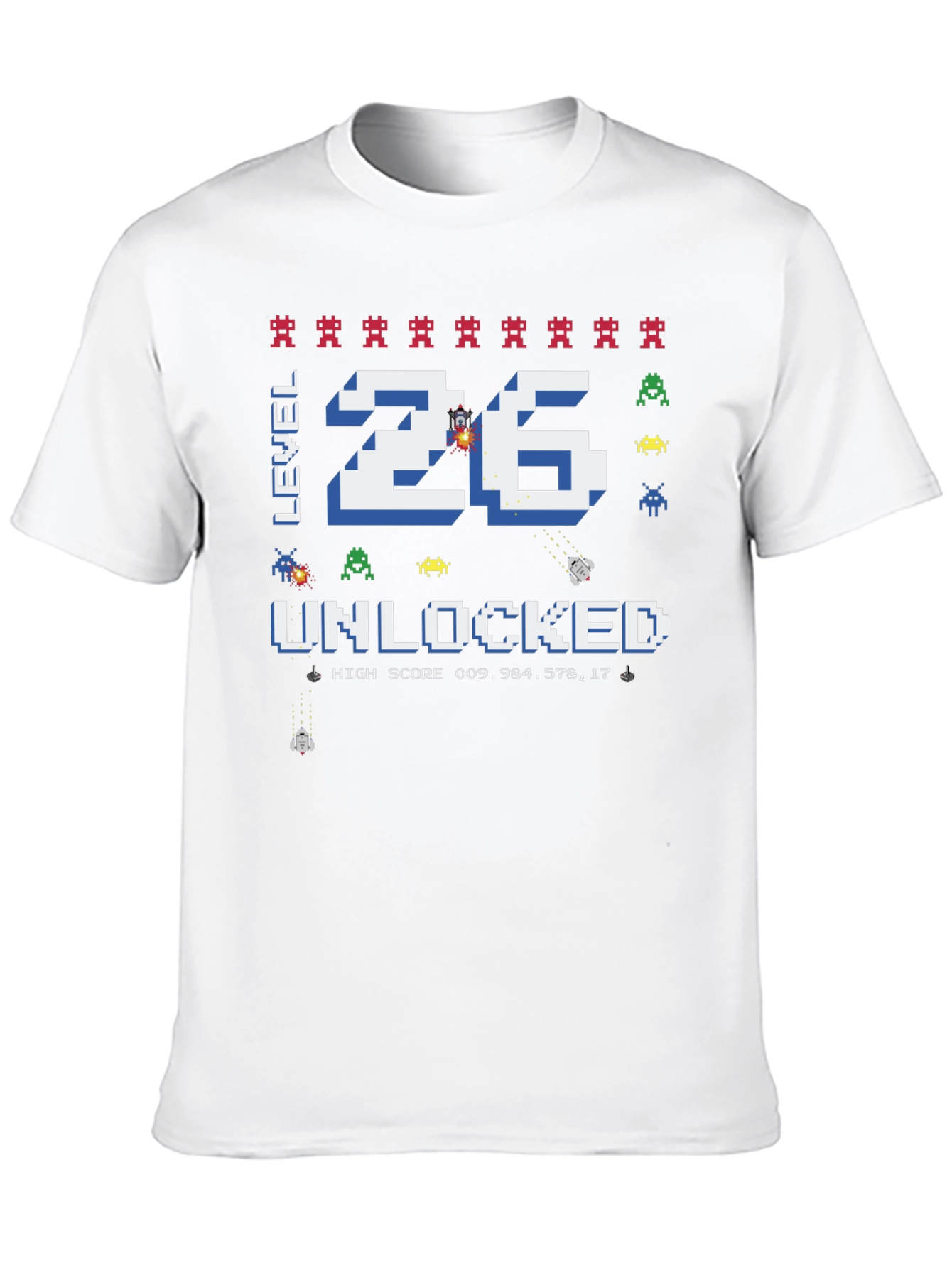 Level 26 Unlocked Gamer T-Shirt - Pixelated Design