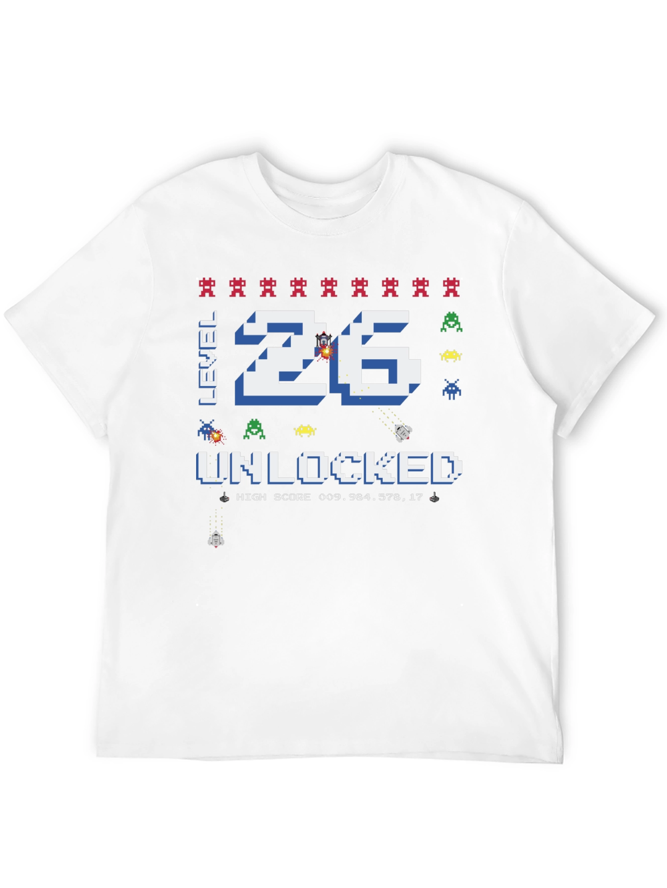 Level 26 Unlocked Gamer T-Shirt - Pixelated Design