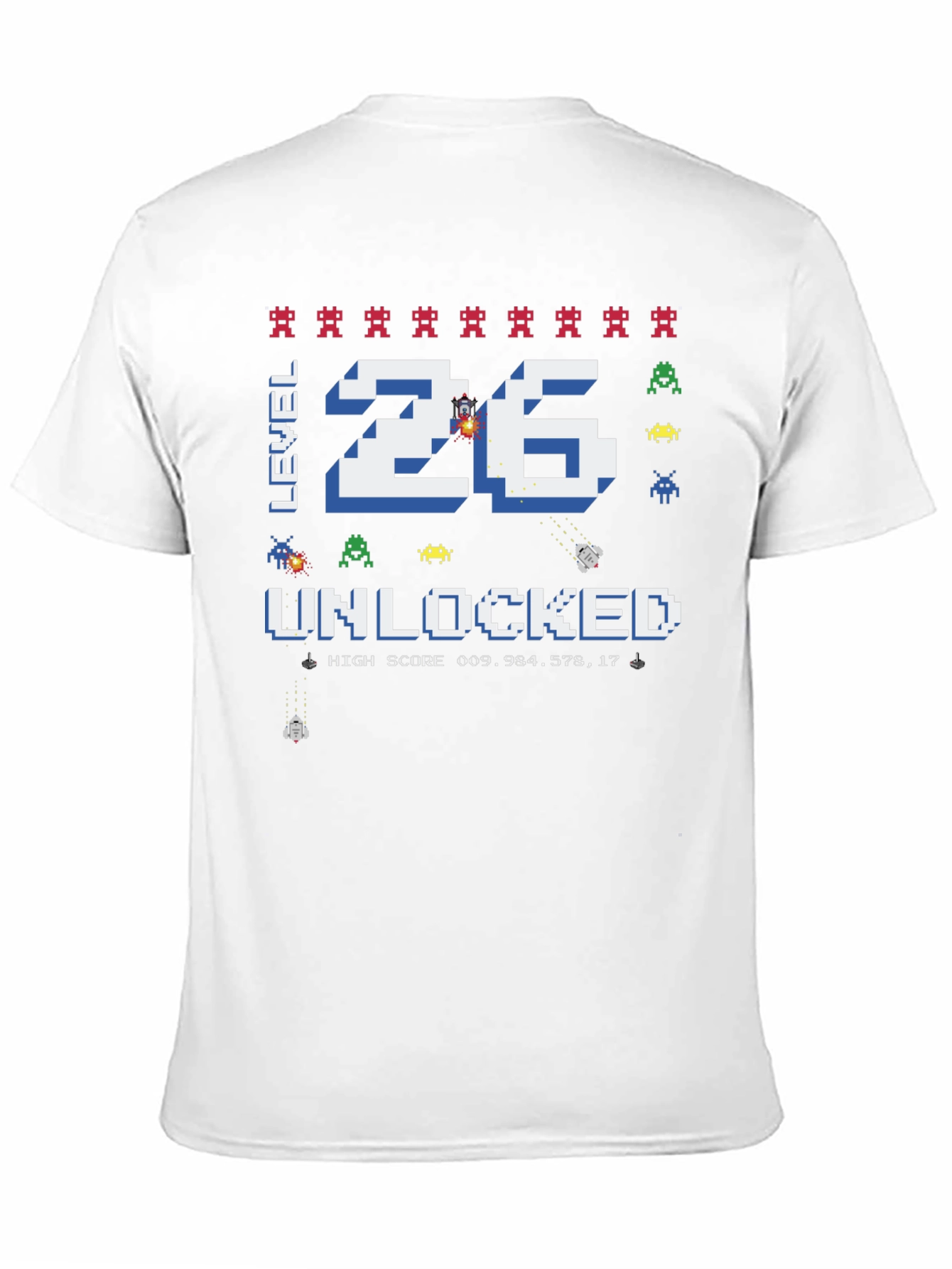 Level 26 Unlocked Gamer T-Shirt - Pixelated Design