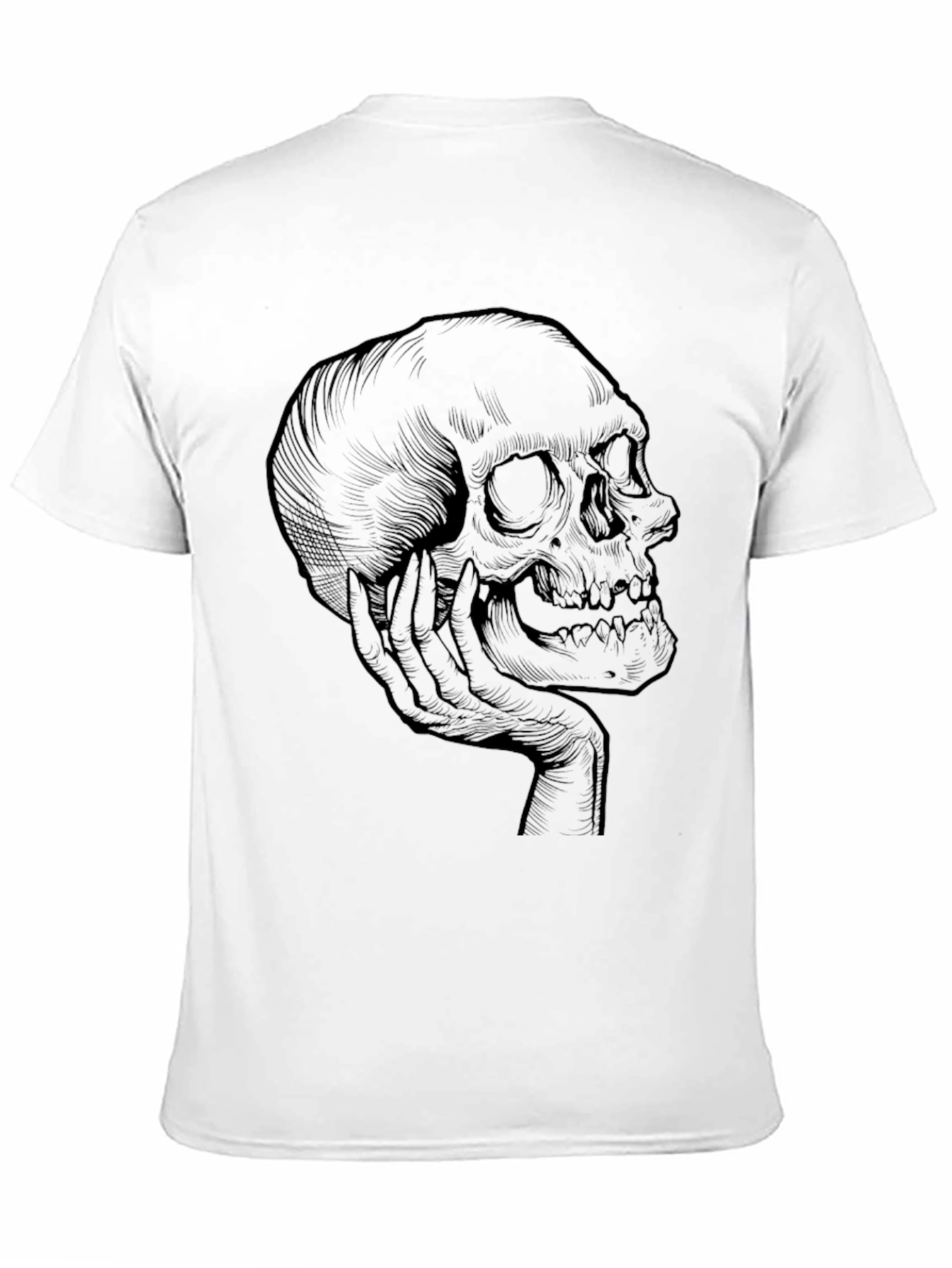 Skull Contemplation Graphic Tee - Dark Humor Shirt