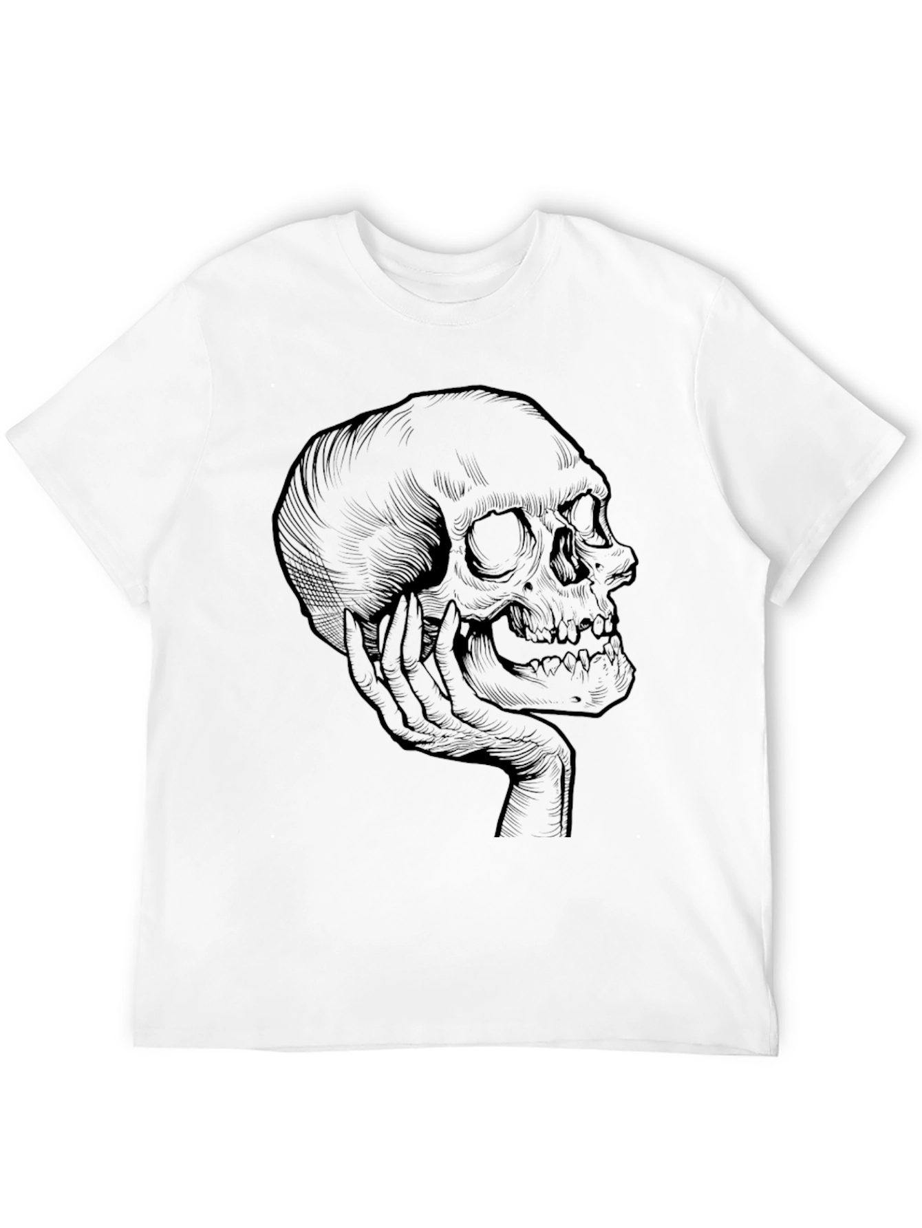 Skull Contemplation Graphic Tee - Dark Humor Shirt