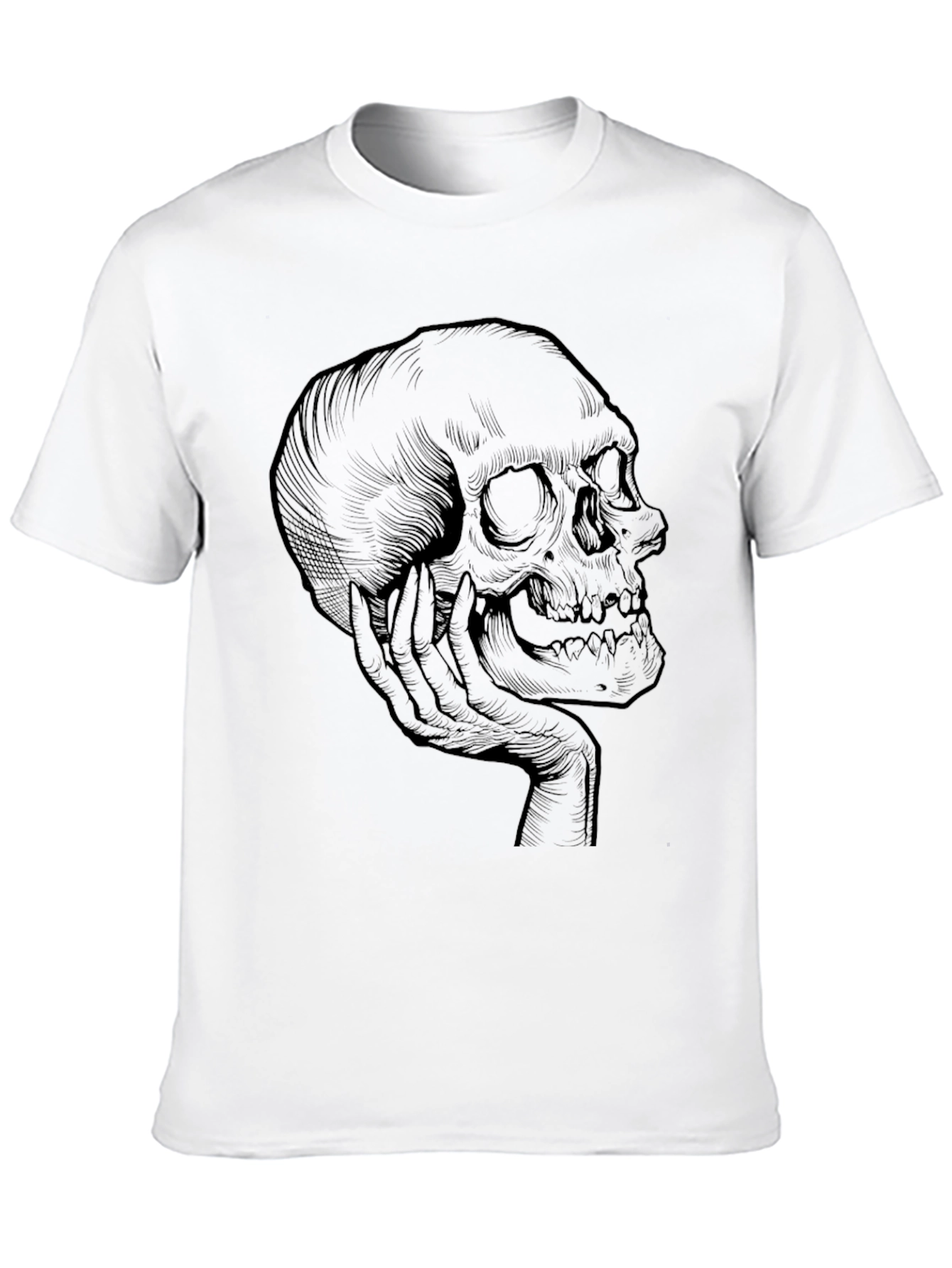 Skull Contemplation Graphic Tee - Dark Humor Shirt