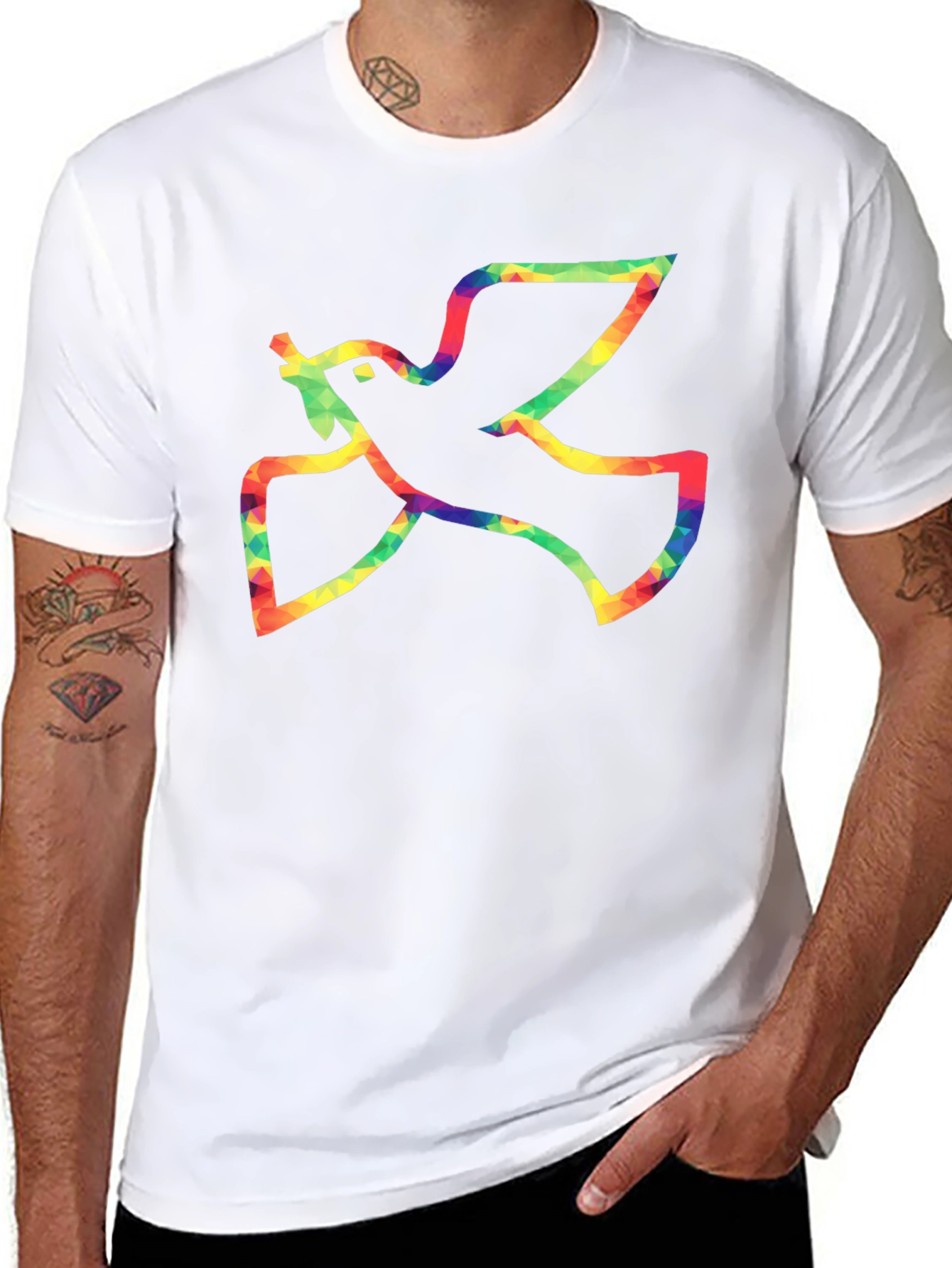 Peace Dove Graphic Tee - Mens Black T-Shirt