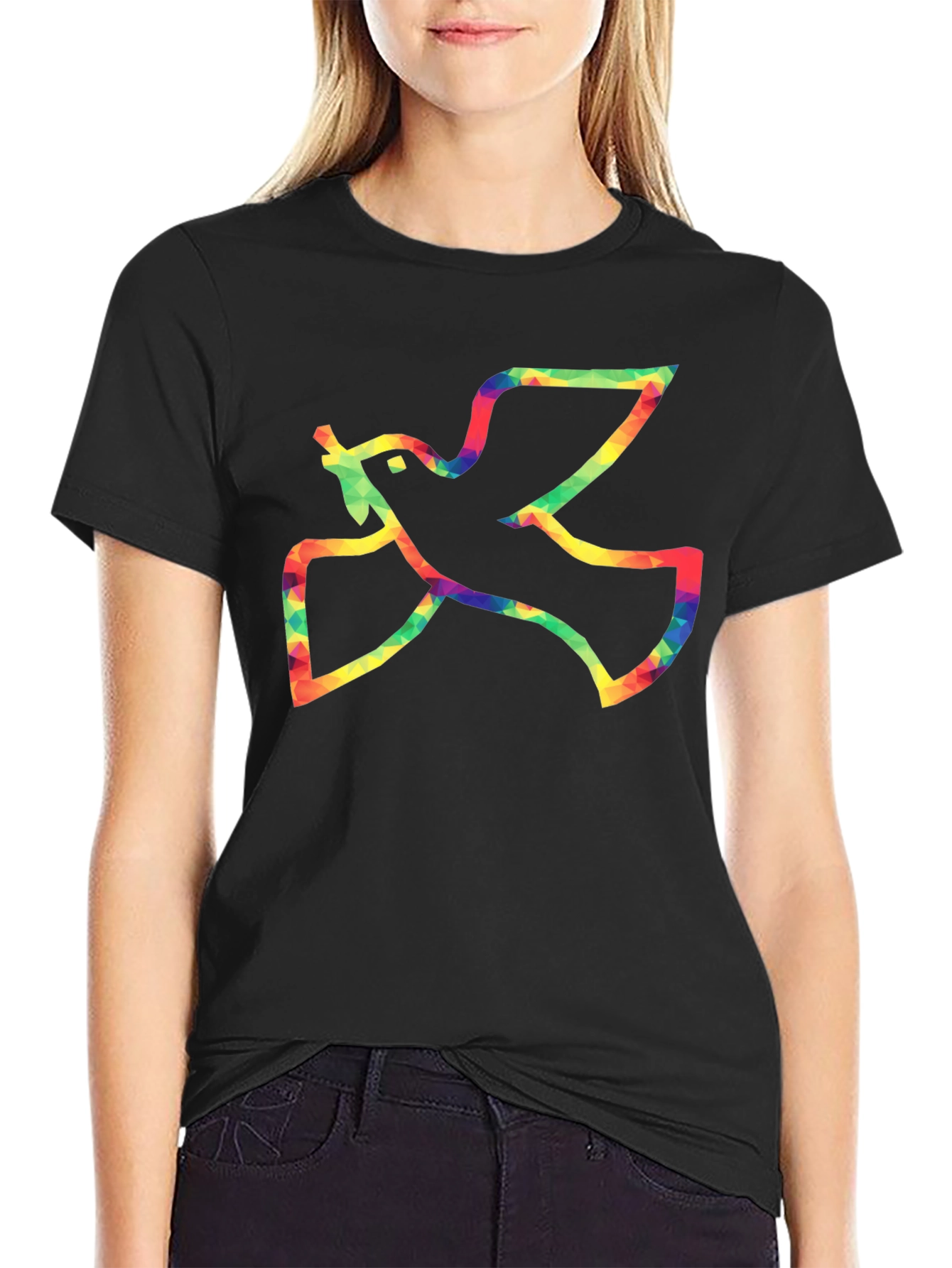 Peace Dove Graphic Tee - Mens Black T-Shirt