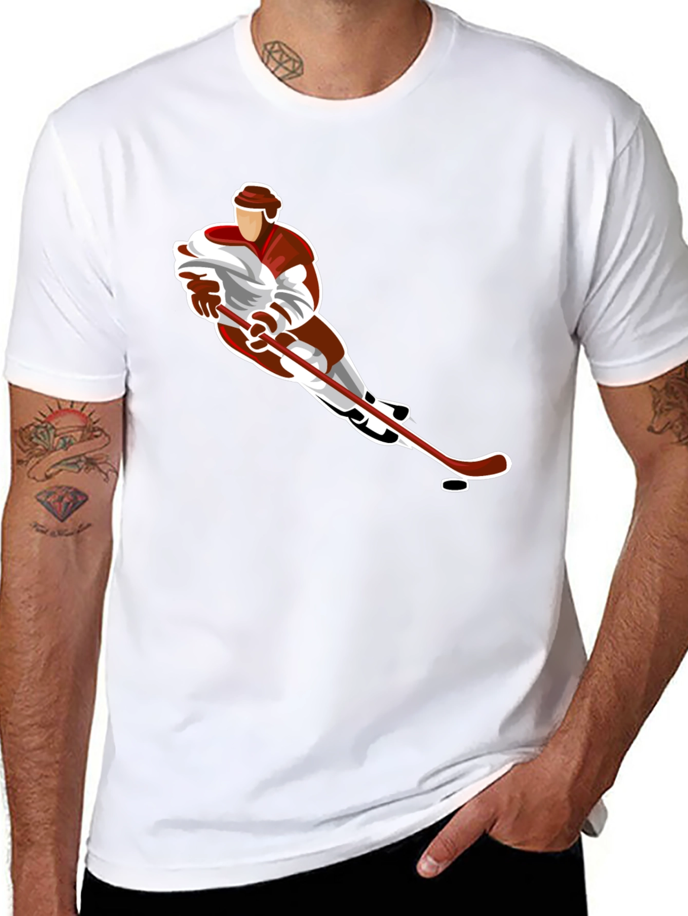 Hockey Player Graphic T-Shirt