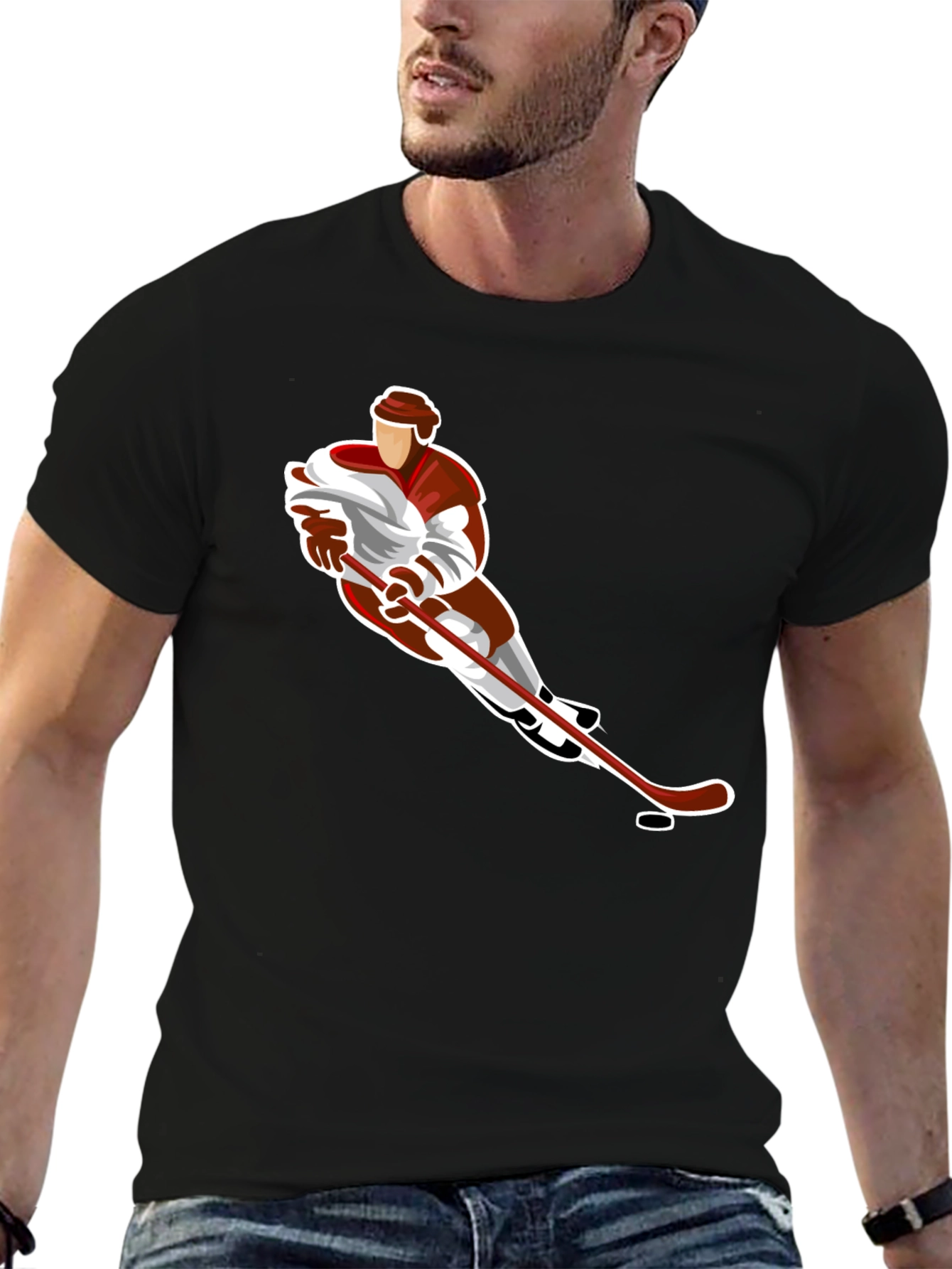 Hockey Player Graphic T-Shirt