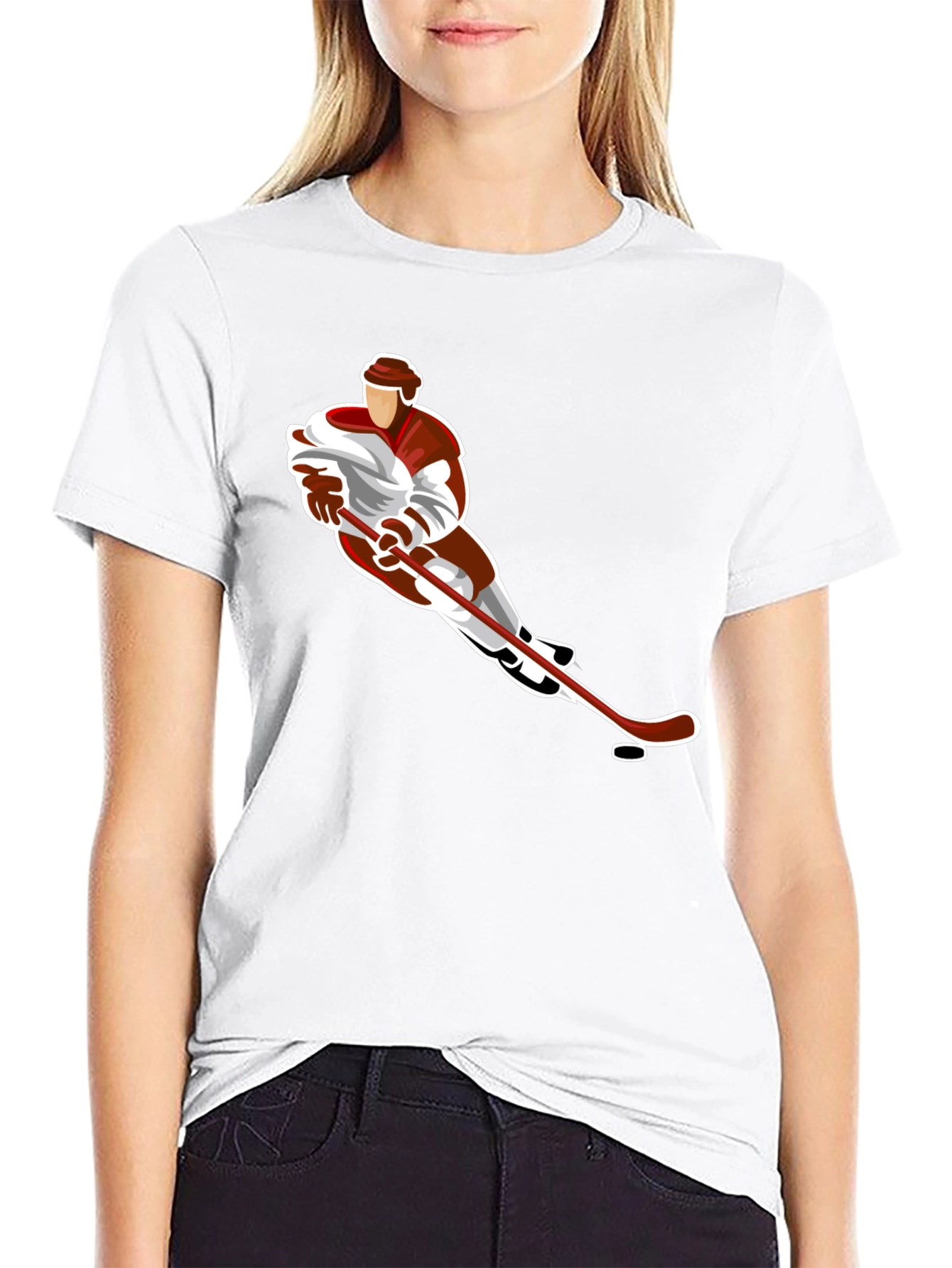 Hockey Player Graphic T-Shirt