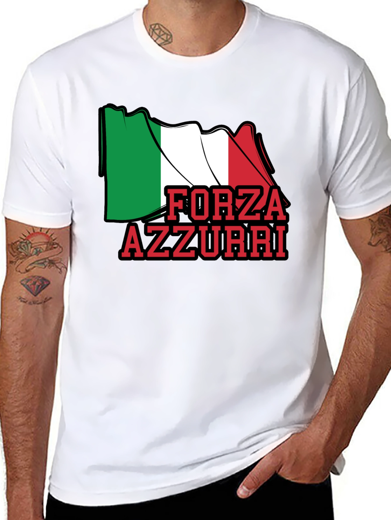 Forza Azzurri Italy Flag T-Shirt