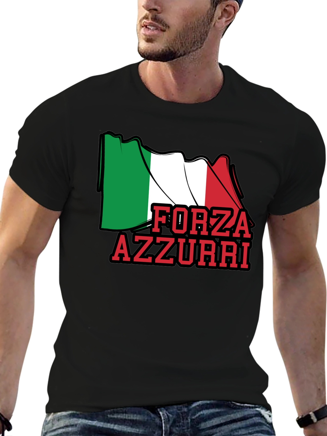 Forza Azzurri Italy Flag T-Shirt