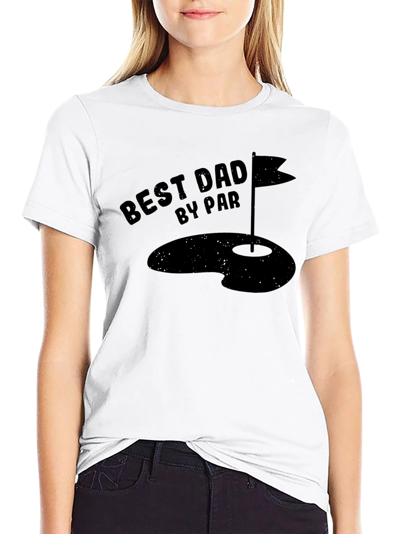 Best Dad By Par Black Graphic Tee Golf Lover