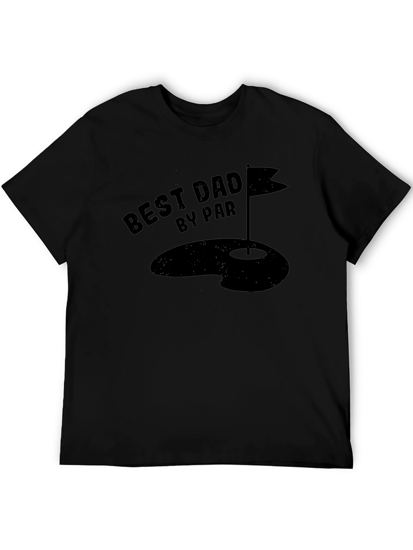 Best Dad By Par Black Graphic Tee Golf Lover