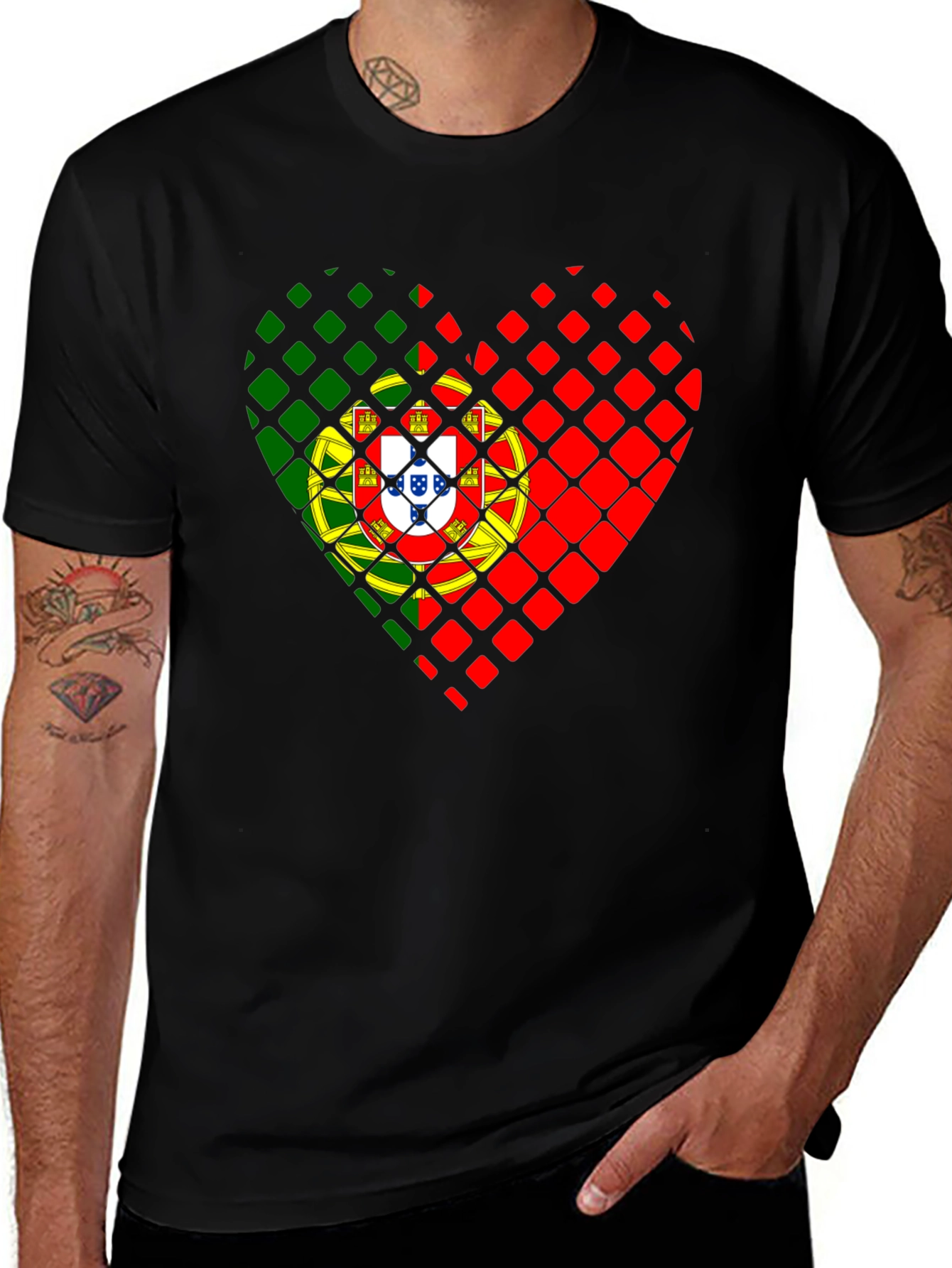 Portugal Flag Heart T-Shirt