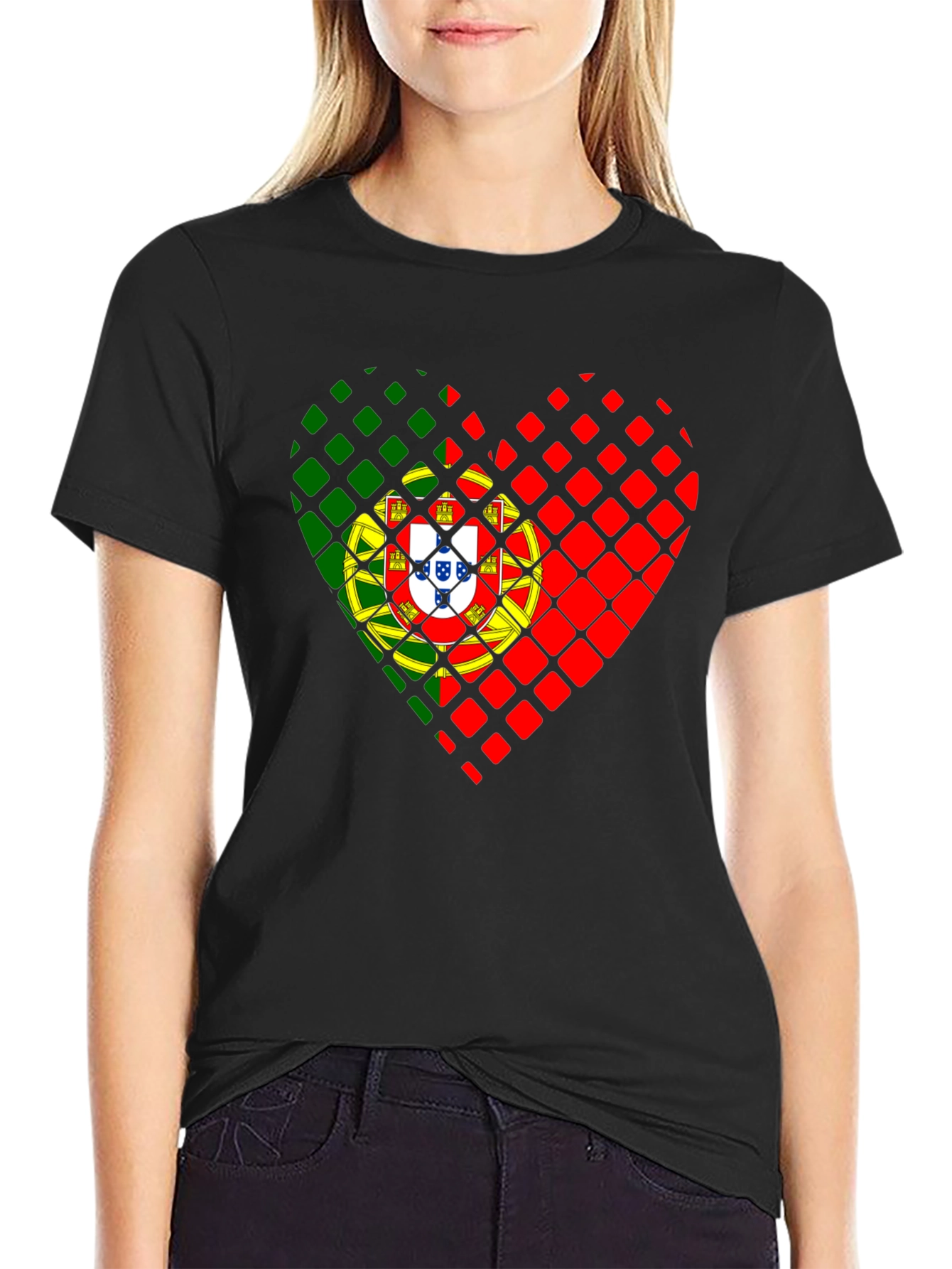 Portugal Flag Heart T-Shirt