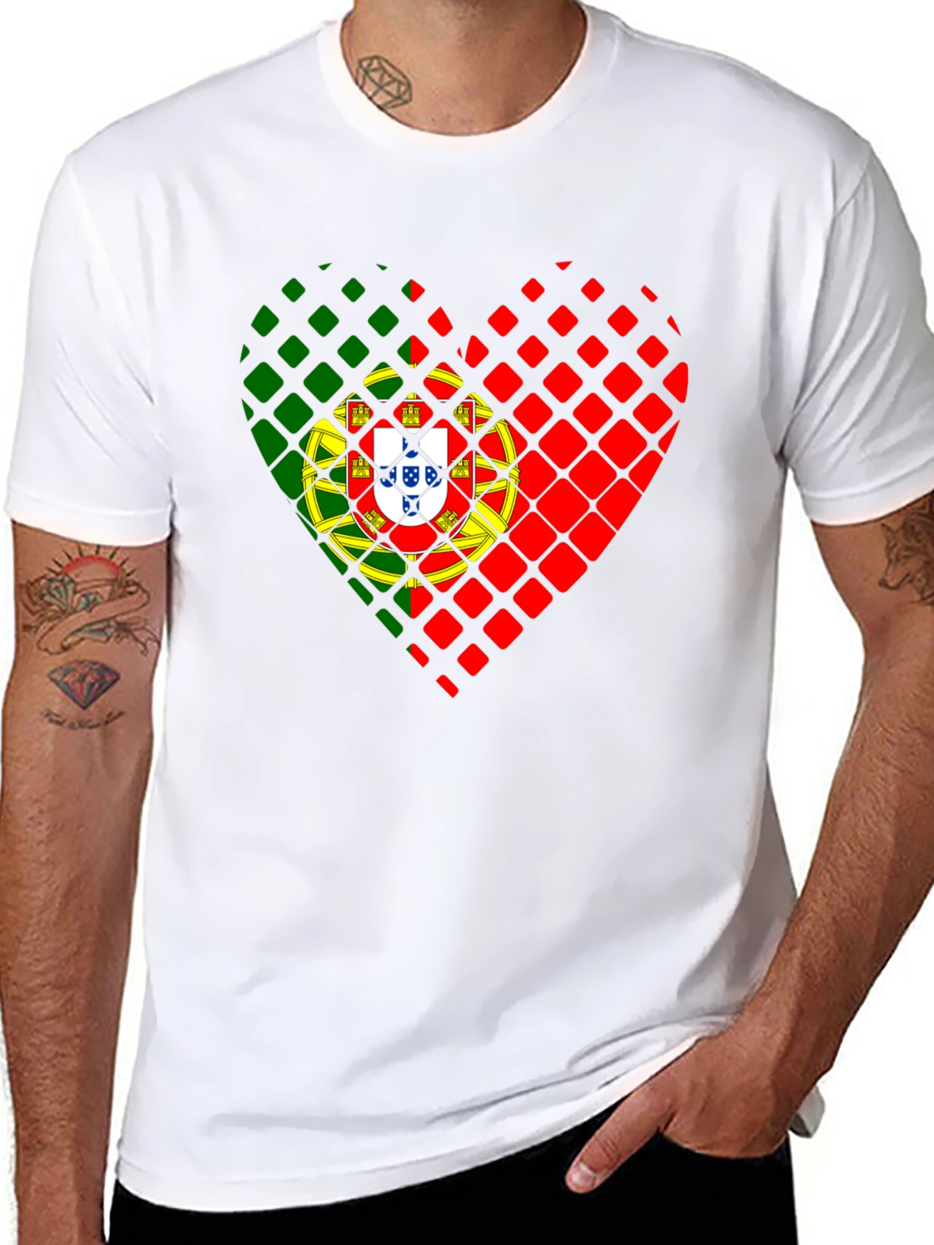 Portugal Flag Heart T-Shirt