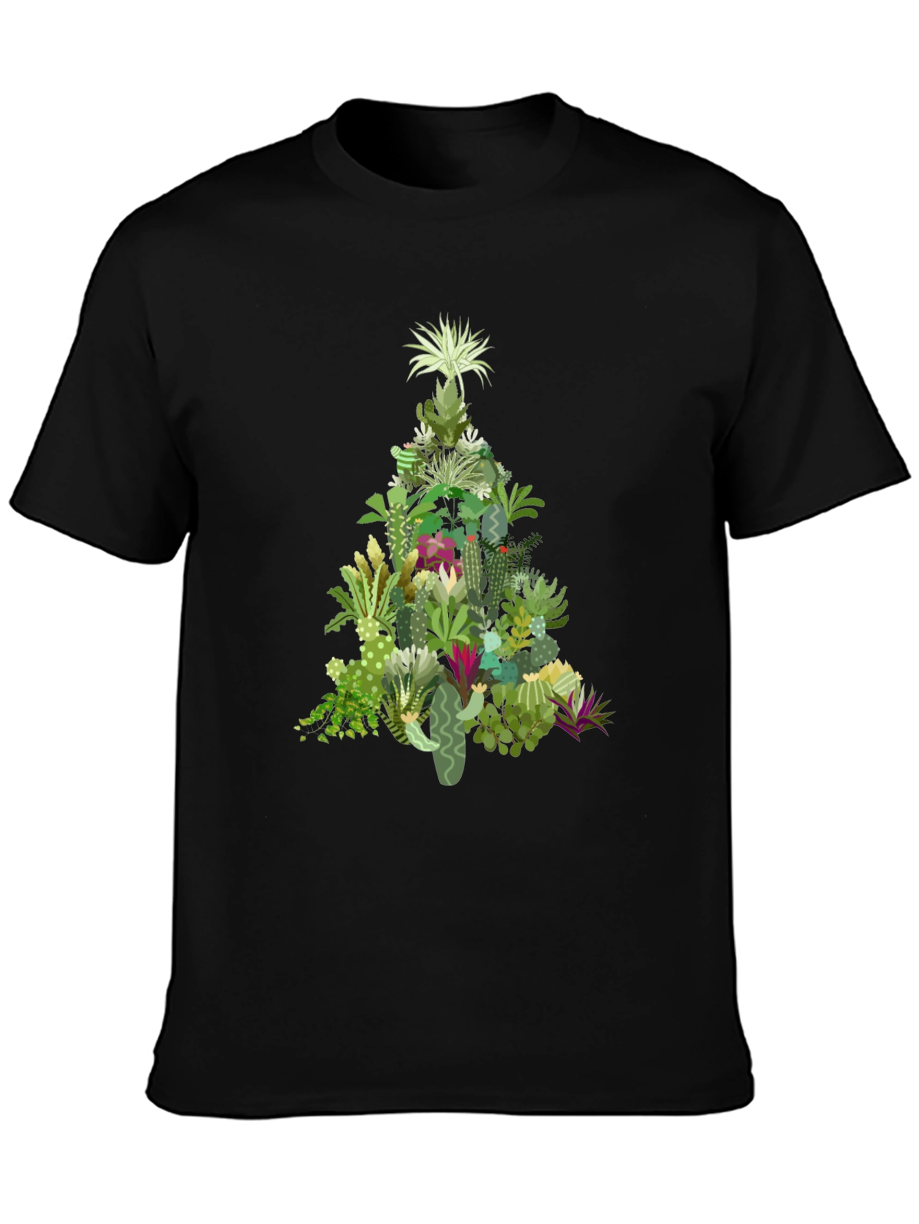 Cactus Christmas Tree Graphic T-Shirt