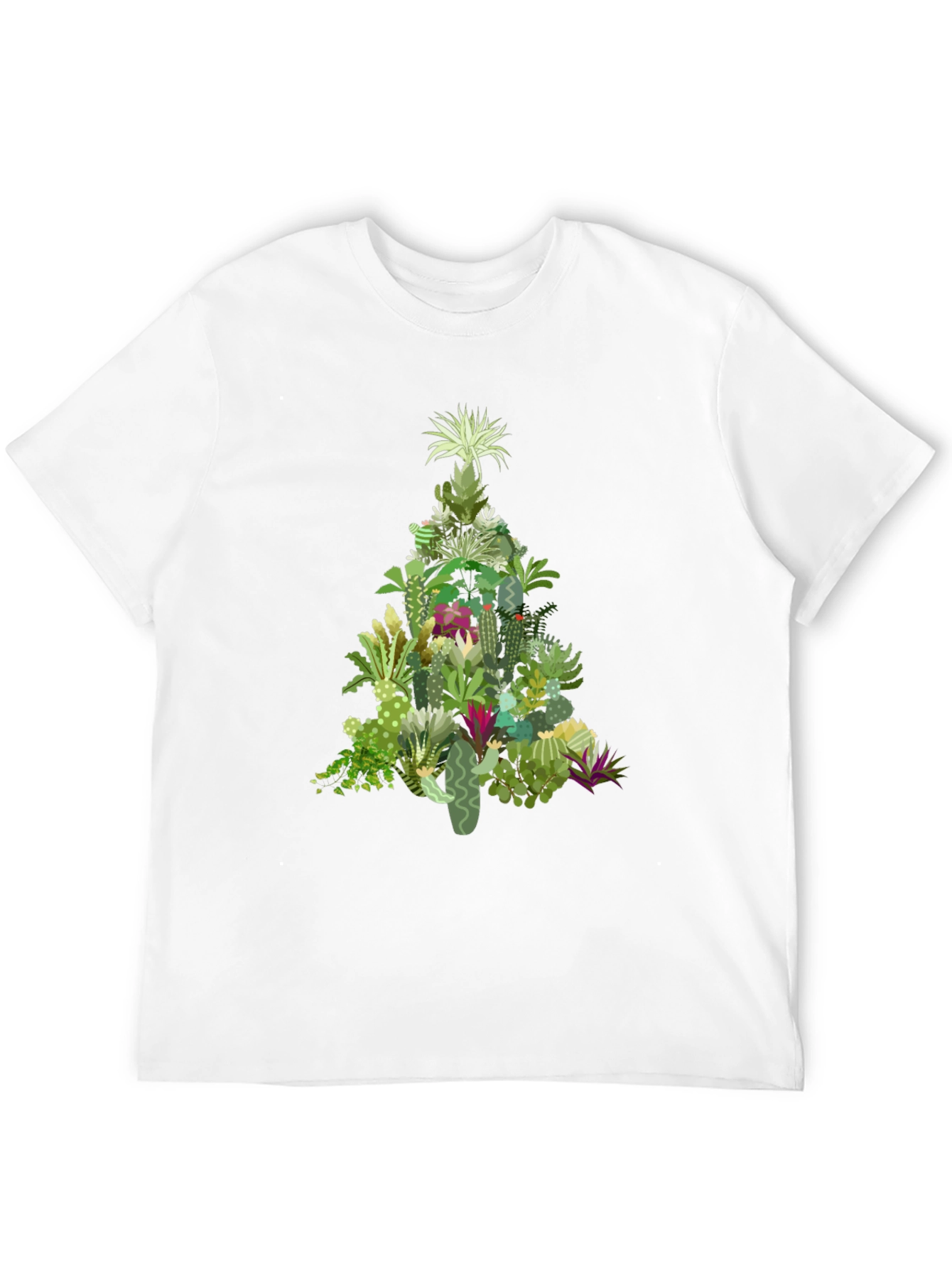 Cactus Christmas Tree Graphic T-Shirt