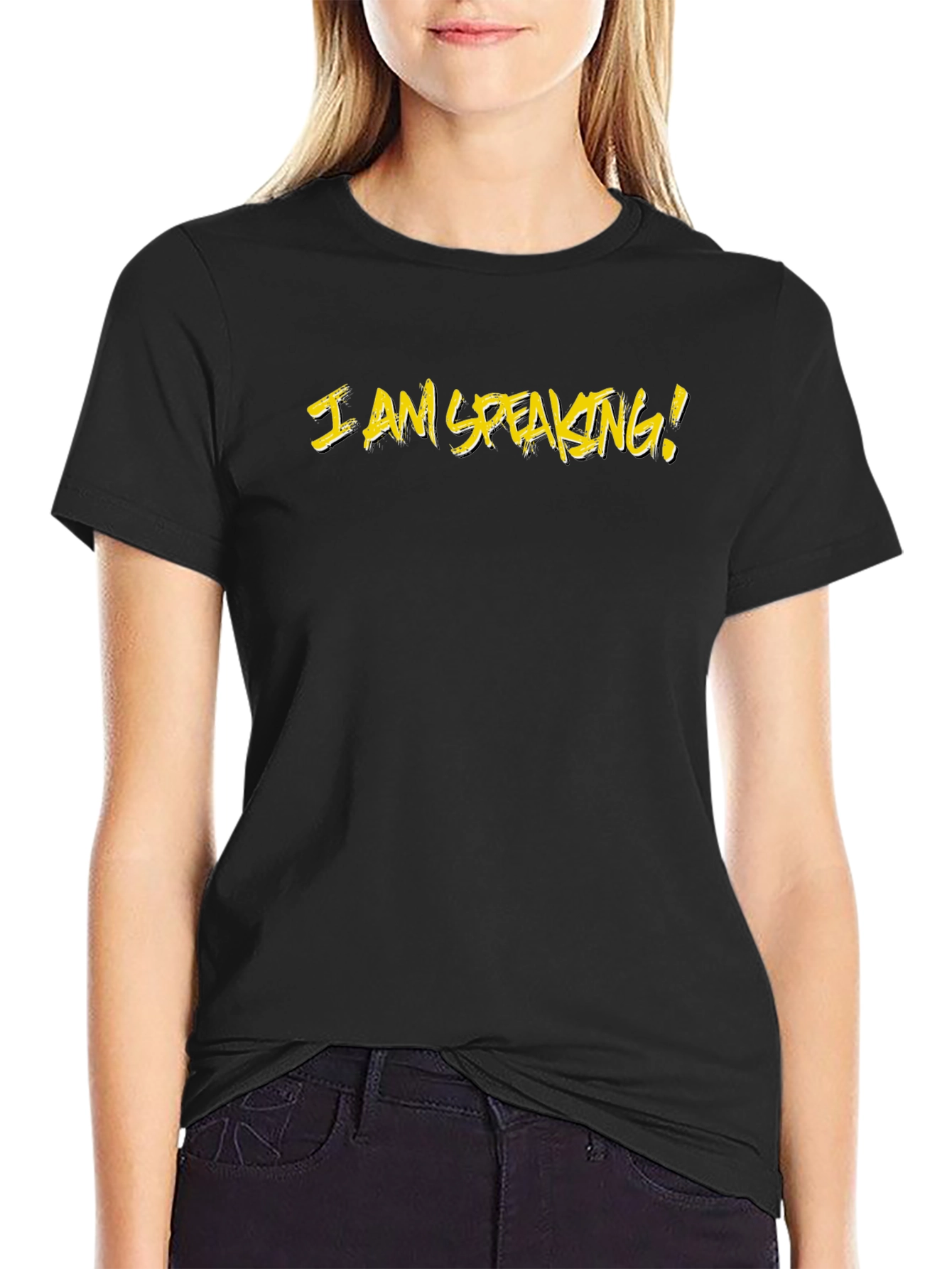 I Am Speaking T-Shirt - Black Cotton Tee