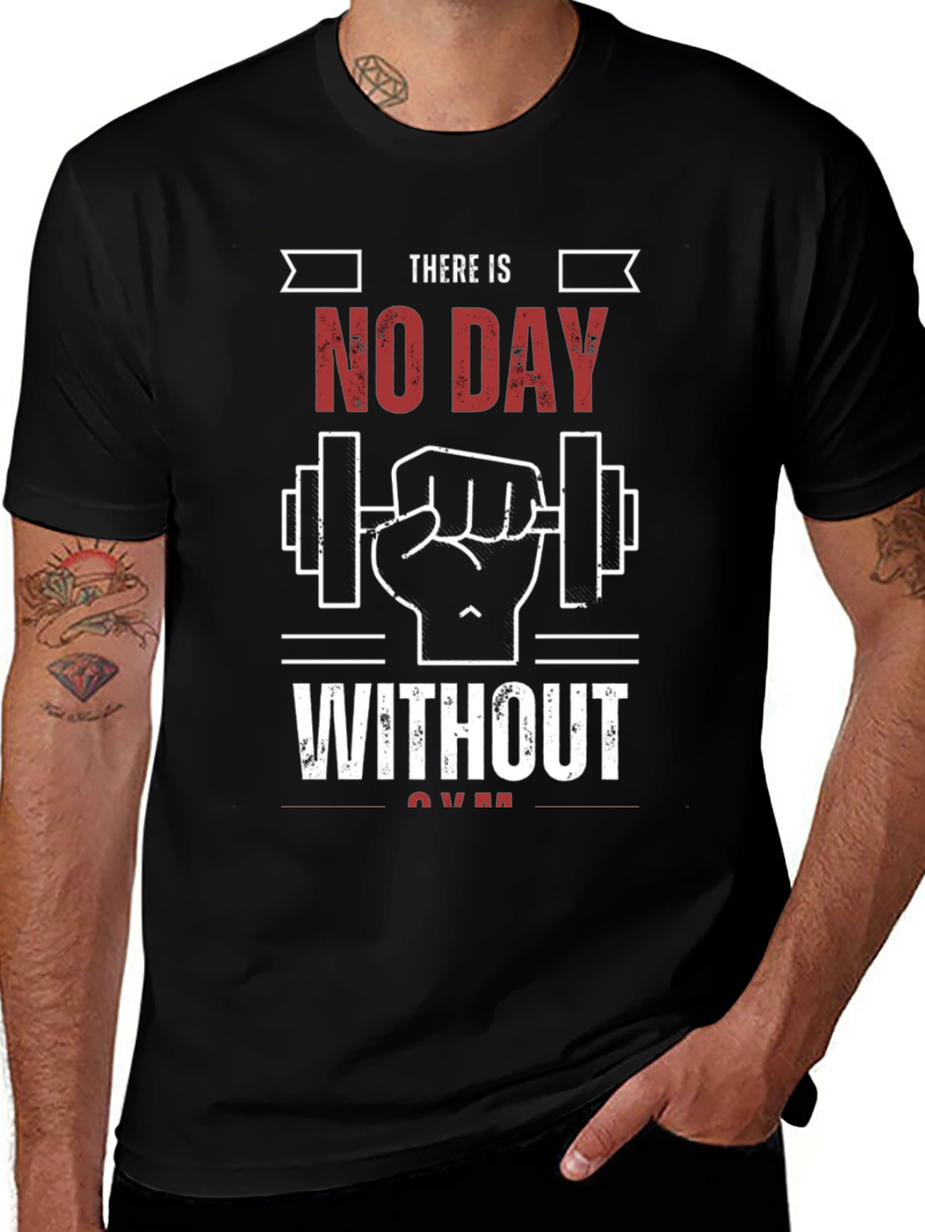 No Day Without Gym Black Graphic Tee
