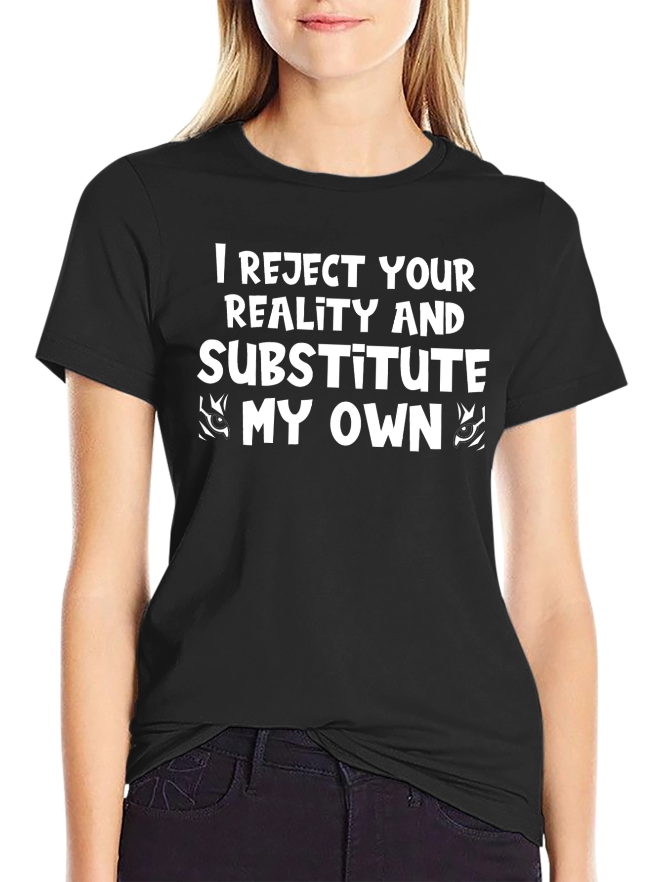 Reject Reality Graphic Tee - Black Cotton T-Shirt