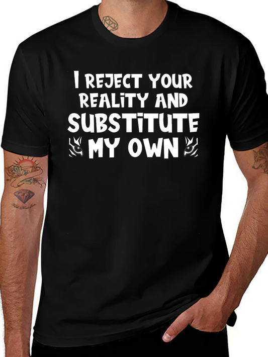 Reject Reality Graphic Tee - Black Cotton T-Shirt