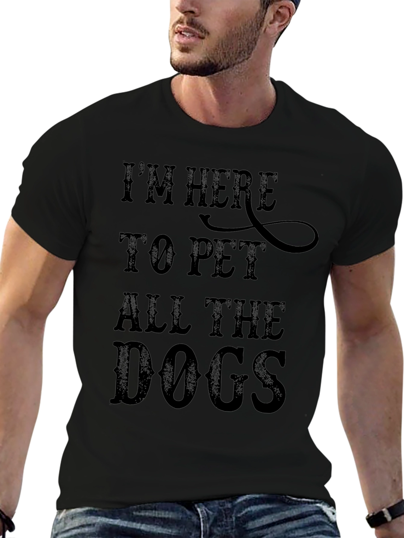 Im Here to Pet All the Dogs Mens T-Shirt