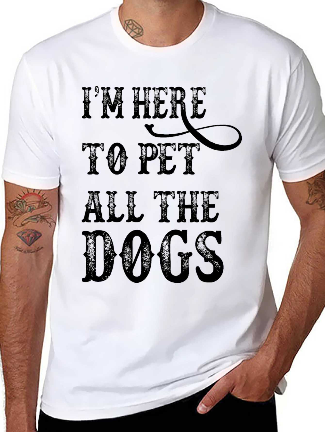 Im Here to Pet All the Dogs Mens T-Shirt