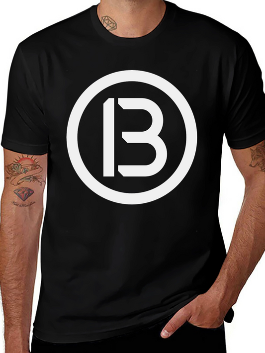 Black T-Shirt with White 13 Circle Logo