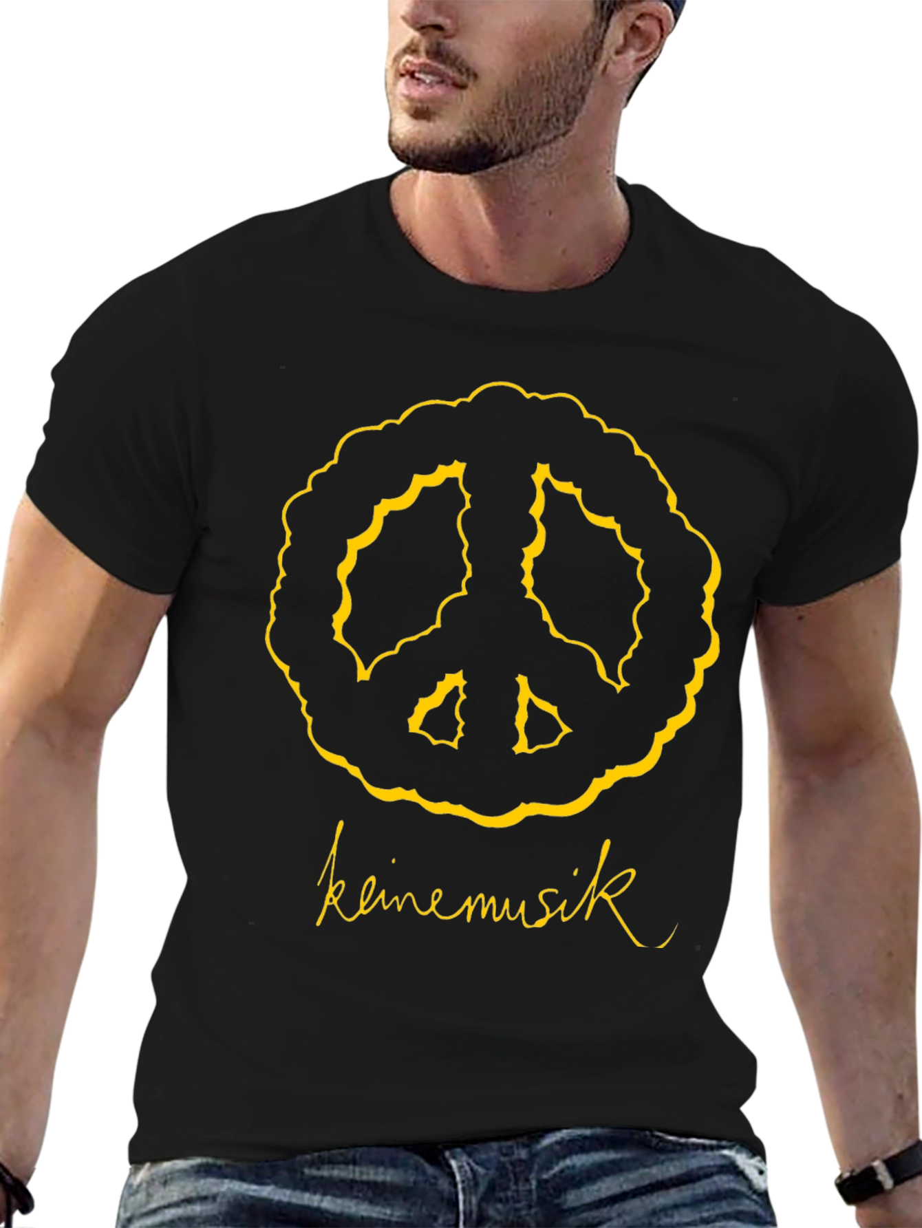 Keine Musik Peace Sign Graphic T-Shirt