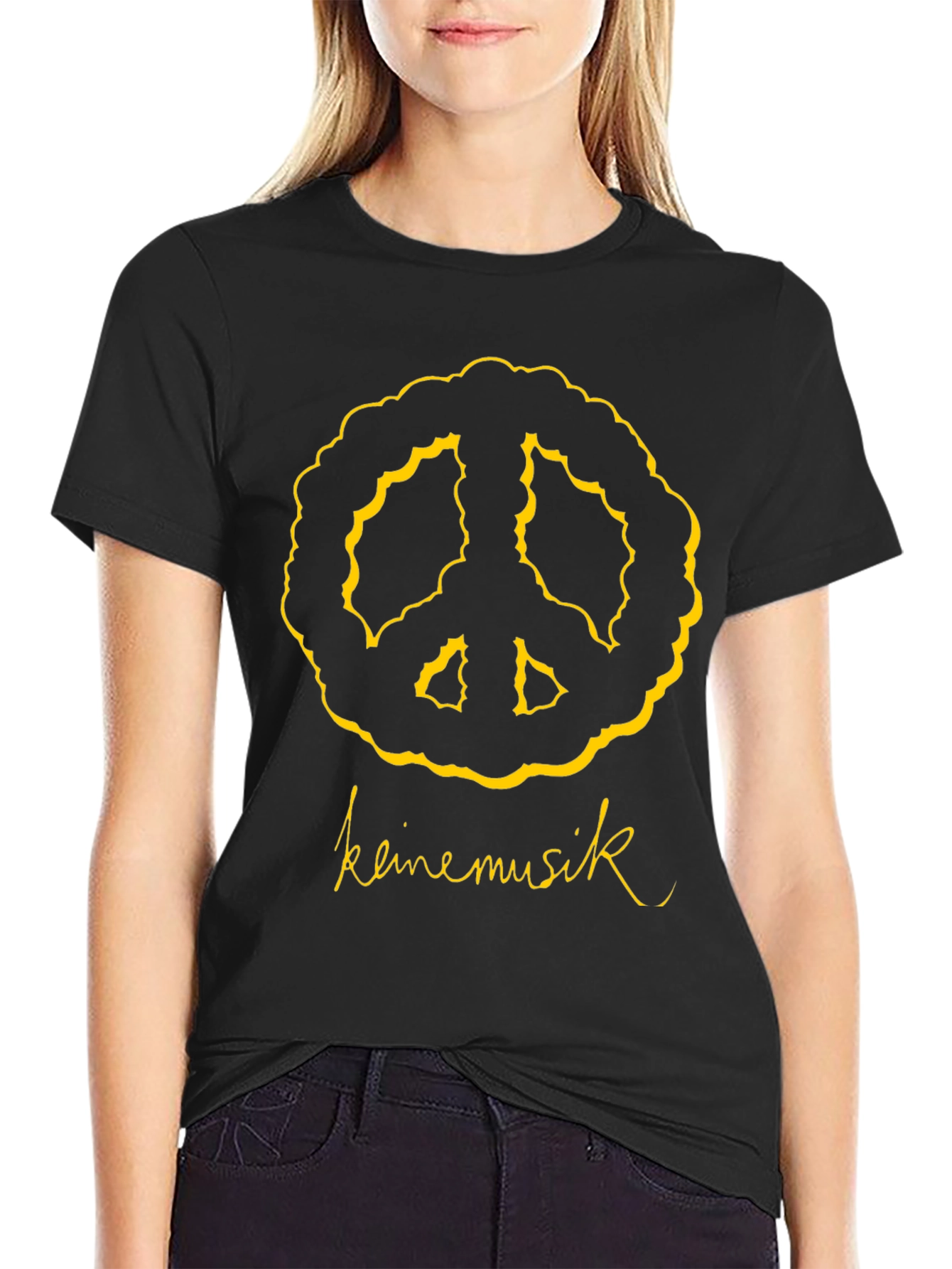 Keine Musik Peace Sign Graphic T-Shirt
