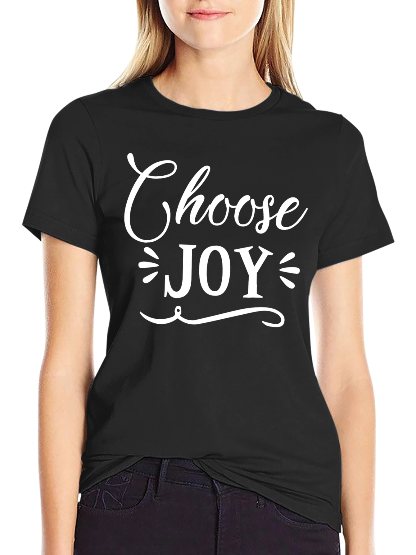 Choose Joy Graphic Tee - Black Cotton T-Shirt