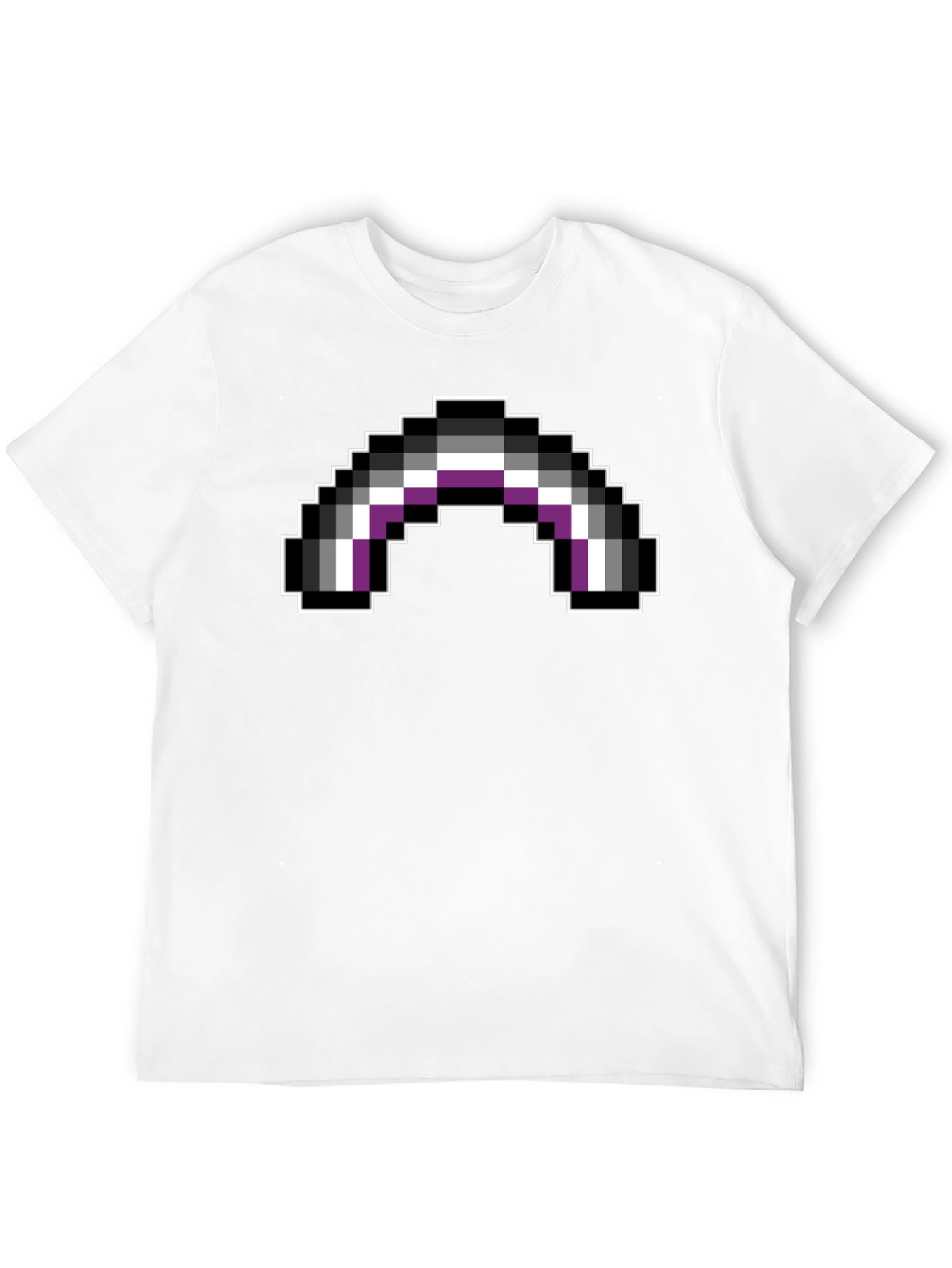 Asexual Pride Flag Pixel Art Black T-Shirt