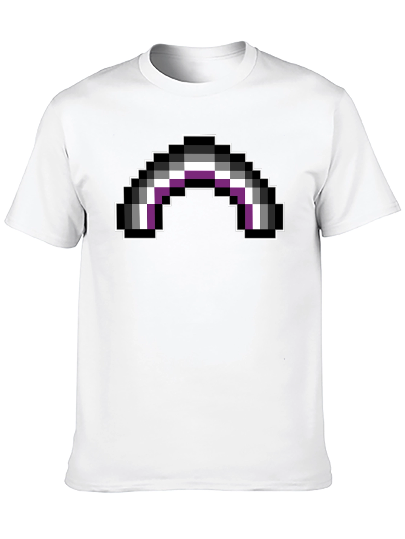 Asexual Pride Flag Pixel Art Black T-Shirt