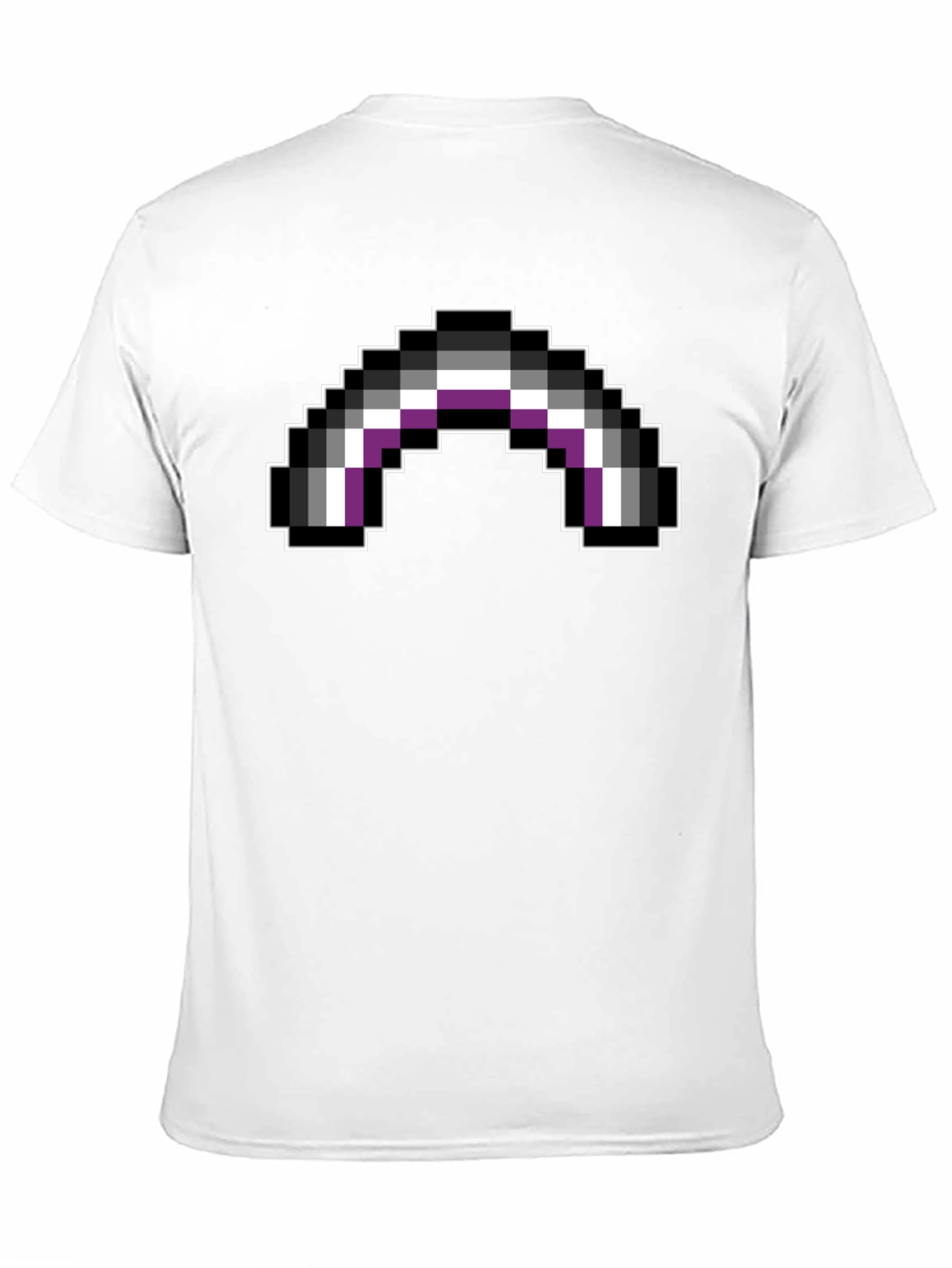 Asexual Pride Flag Pixel Art Black T-Shirt