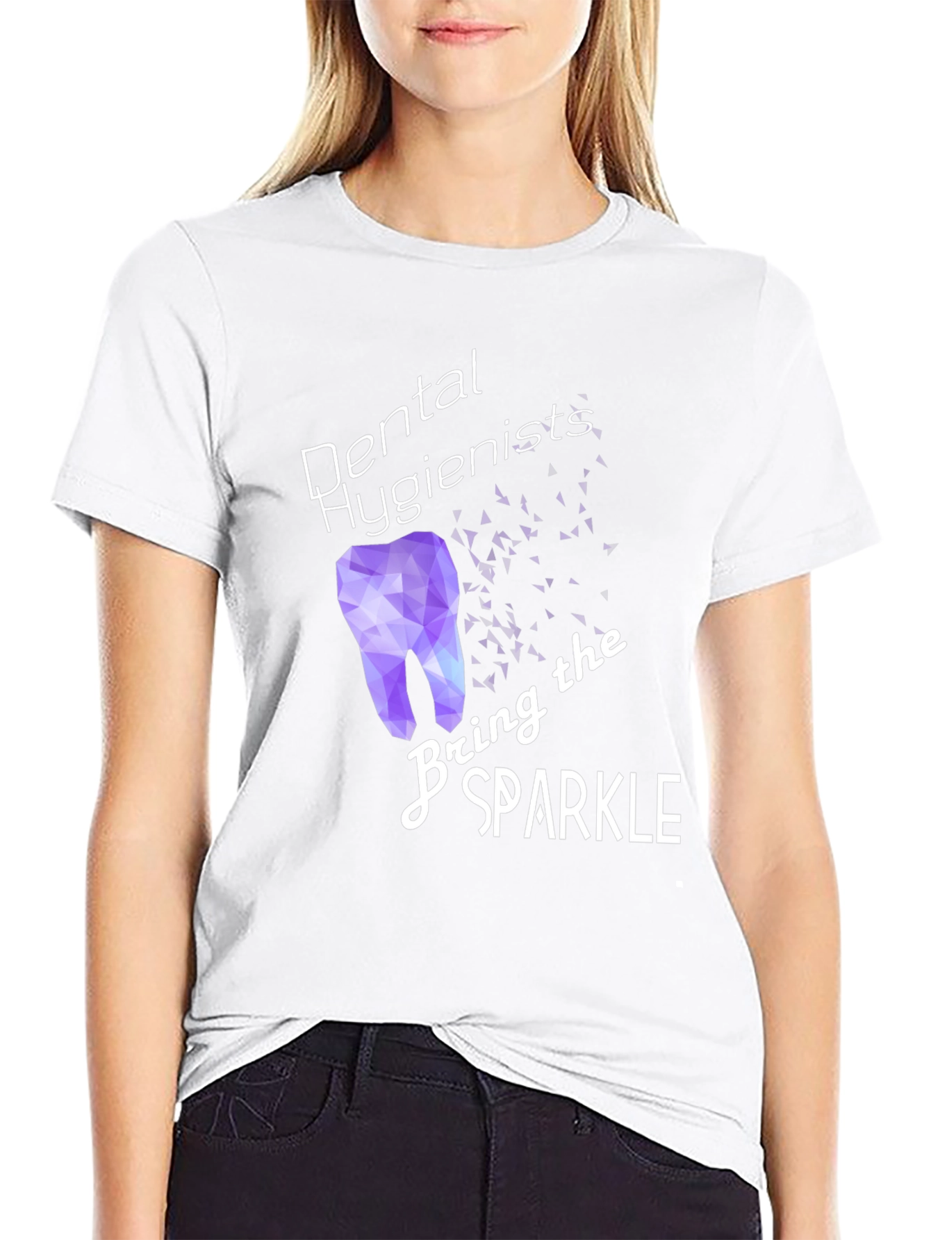 Dental Hygienist Sparkle T-Shirt - Black