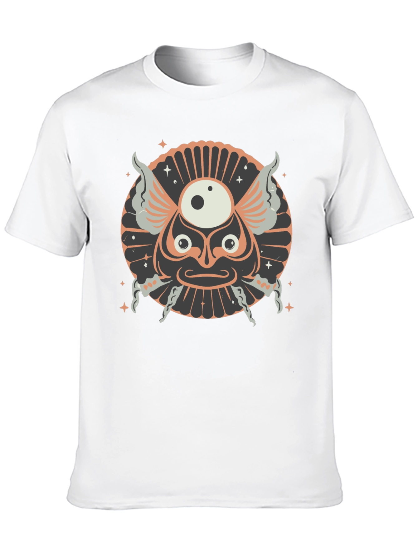 Unique Graphic Print Black Cotton T-Shirt