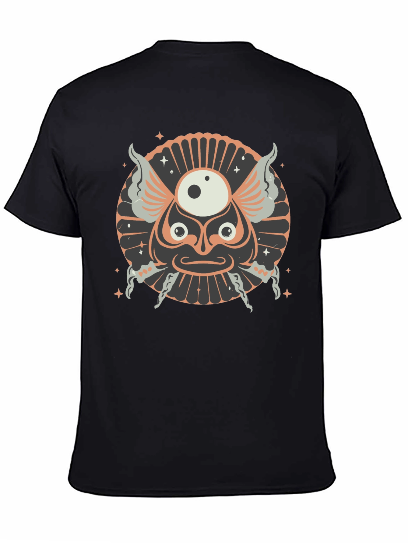 Unique Graphic Print Black Cotton T-Shirt